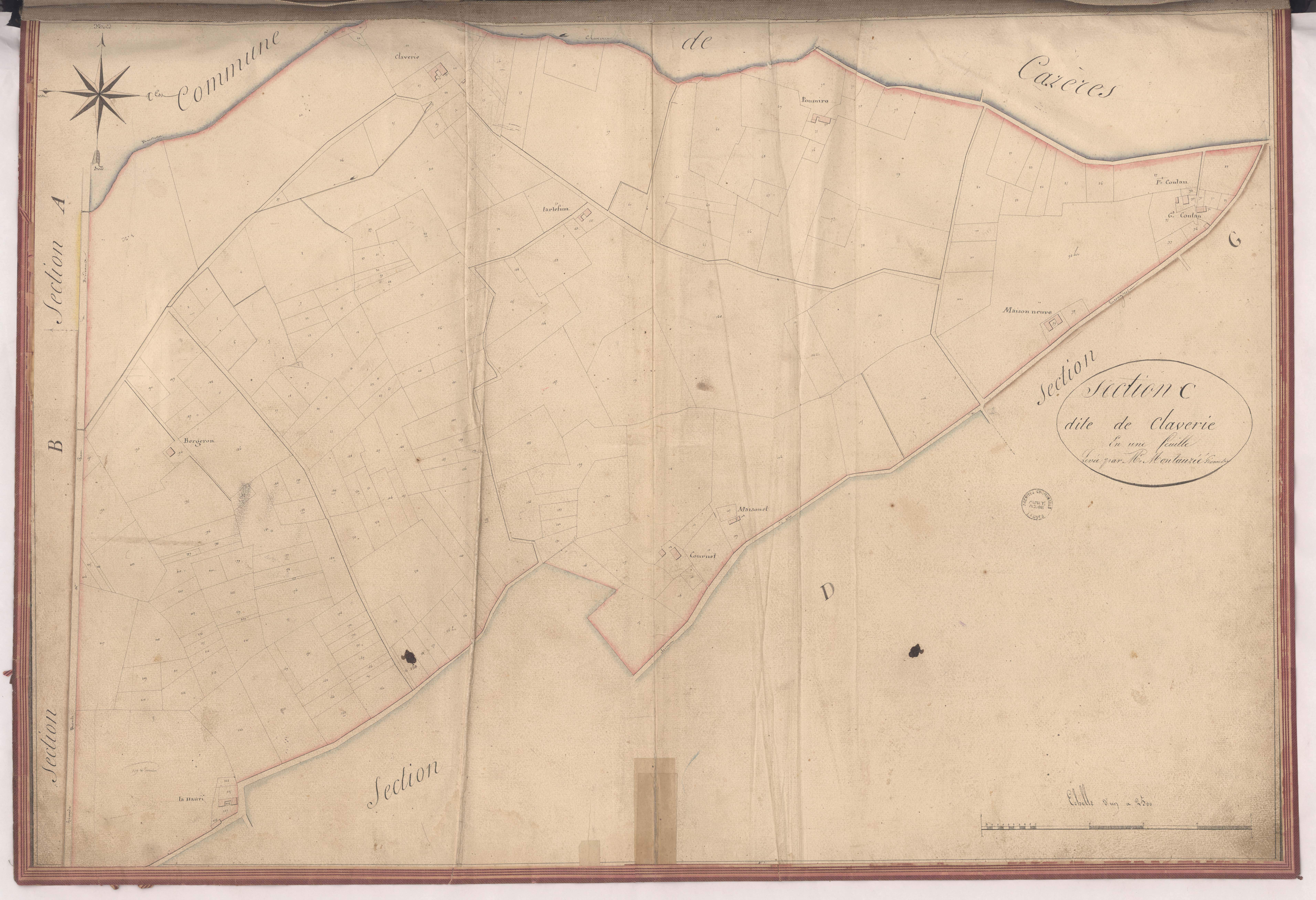 Aire-sur-l'Adour - Section C, dite de Claverie, par Montauzié géomètre