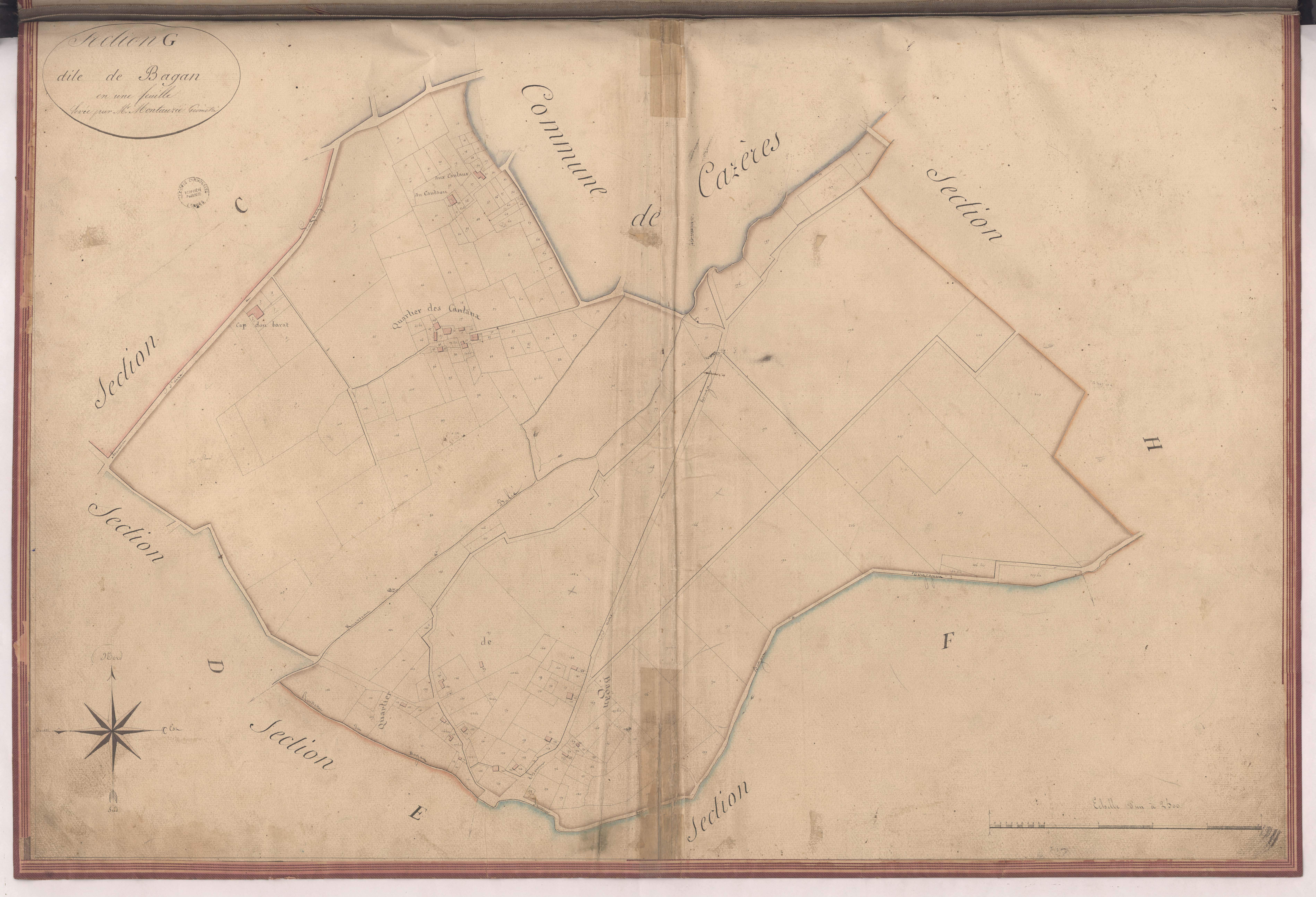 Aire-sur-l'Adour - Section G, dite de Bagan, par Montauzié géomètre