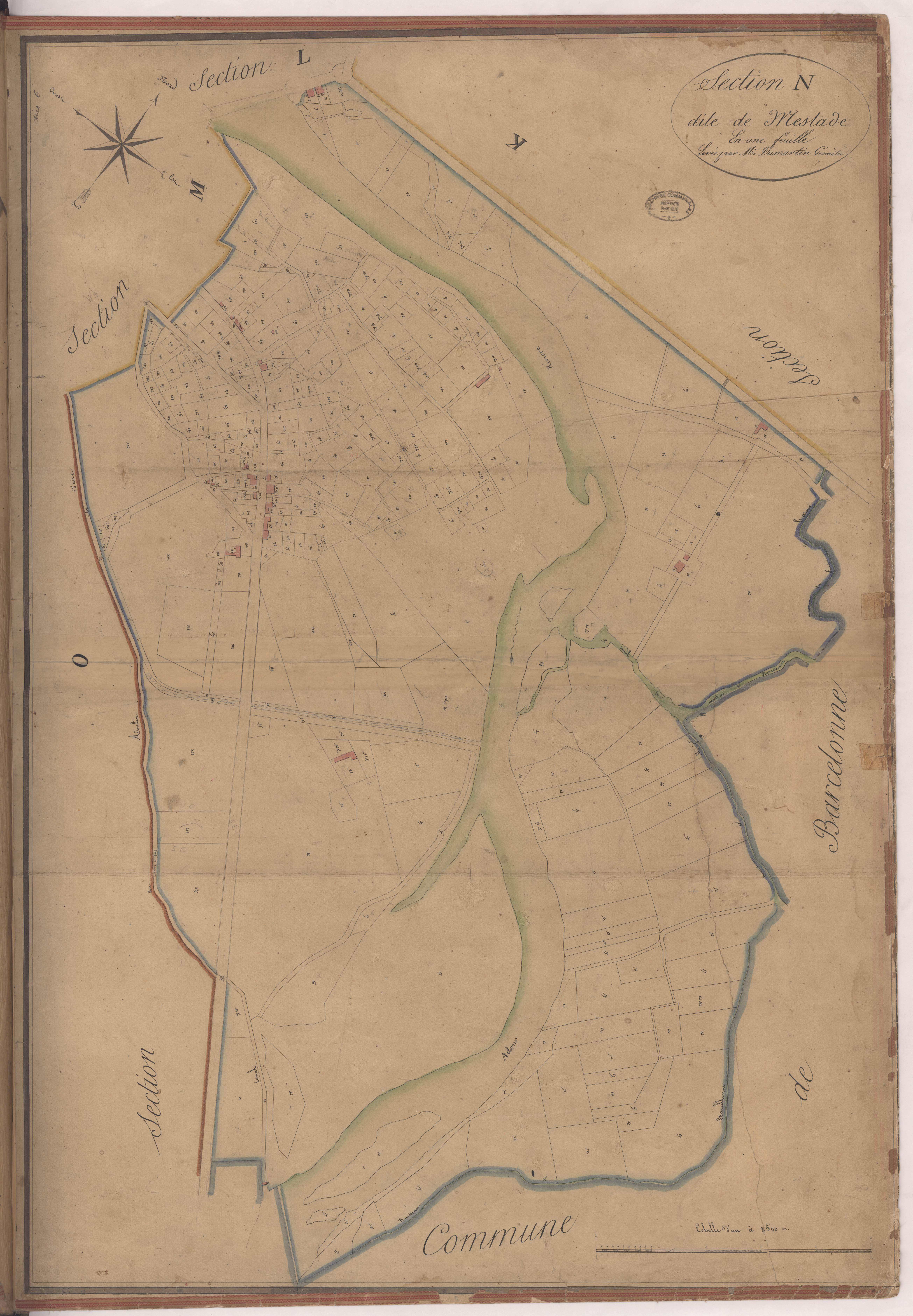 Aire-sur-l'Adour - Section N, dite de Mestade, par Dumartin géomètre