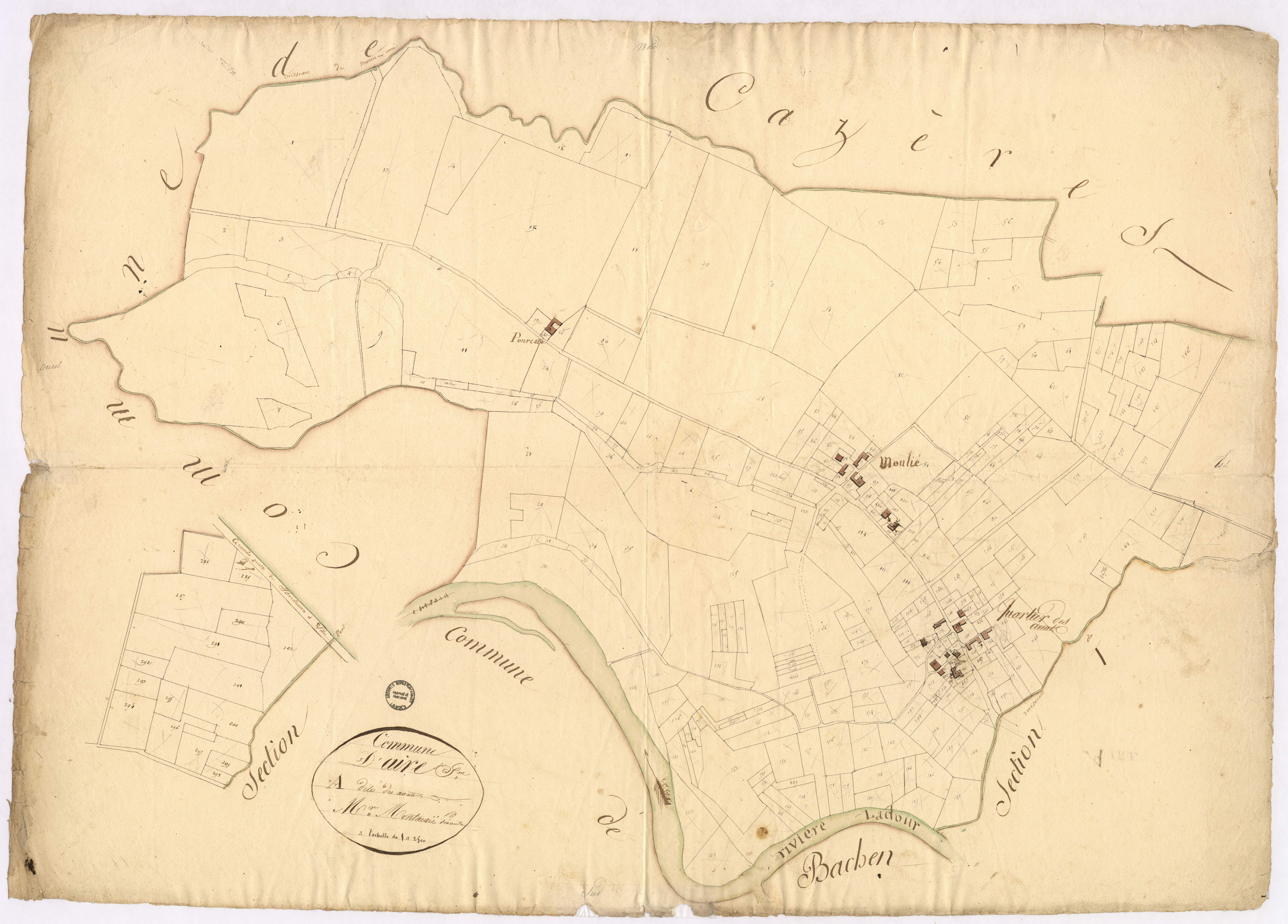 Aire-sur-l'Adour - Section A, dite des Arrats, par Montauzié géomètre