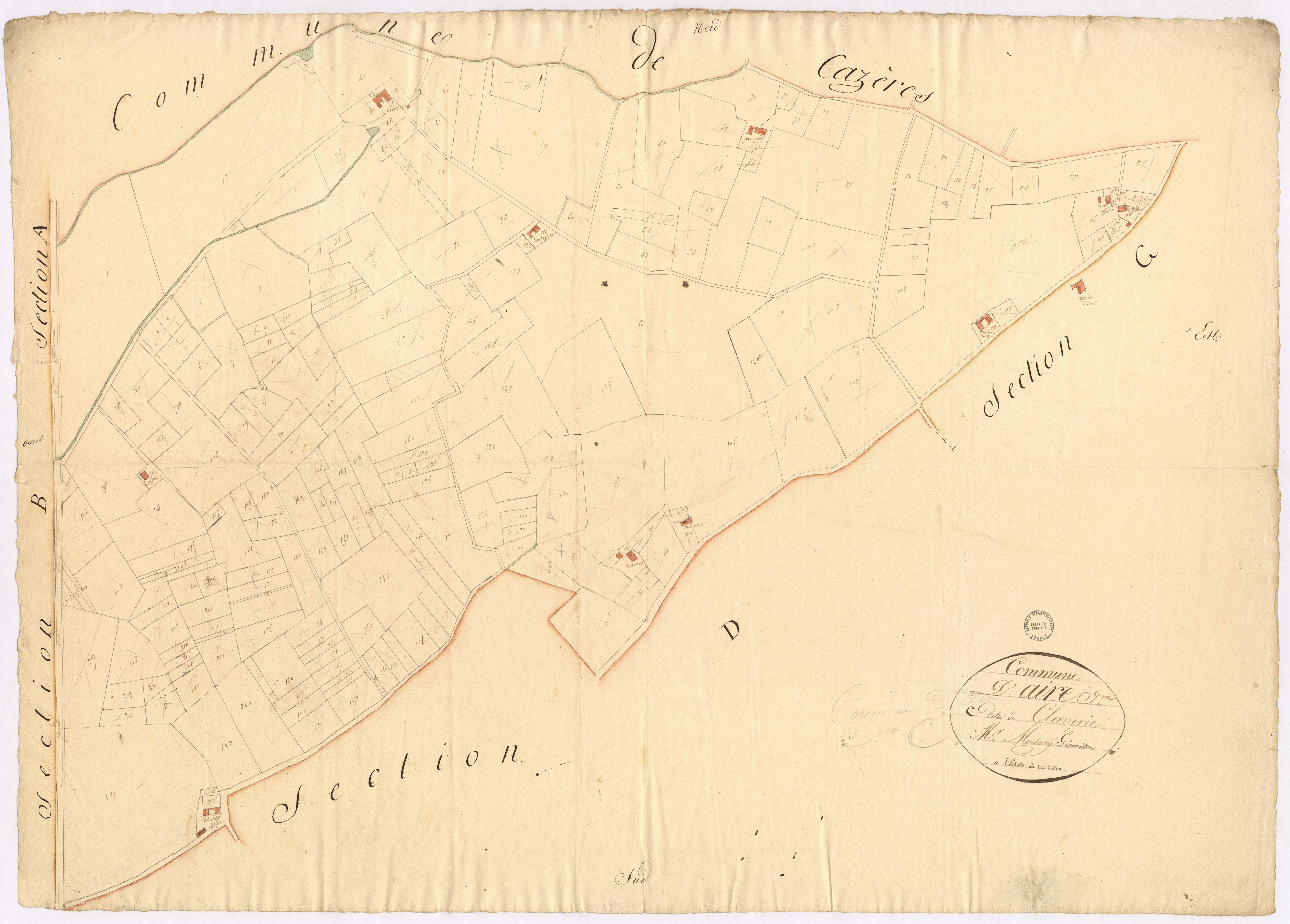 Aire-sur-l'Adour - Section C, dite de Claverie, par Montauzié géomètre