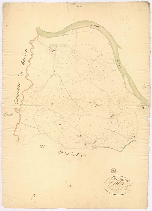Aire-sur-l'Adour - Section Q, dite de la Lanne, 1re feuille, par Préneron géomètre