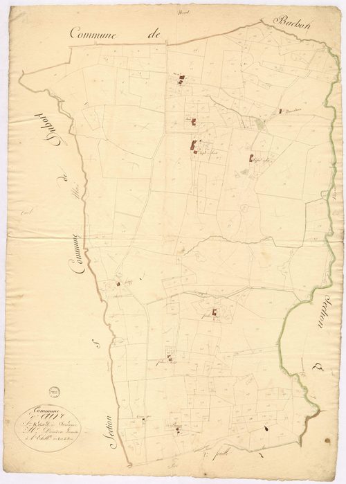 Aire-sur-l'Adour - Section R, dite de Ferrande, 1re feuille, par Préneron géomètre