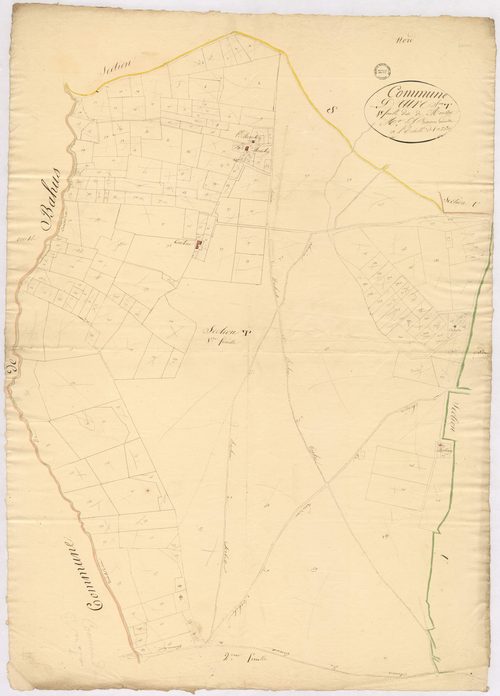 Aire-sur-l'Adour - Section T, dite de Moneton, 1re feuille, par Préneron géomètre
