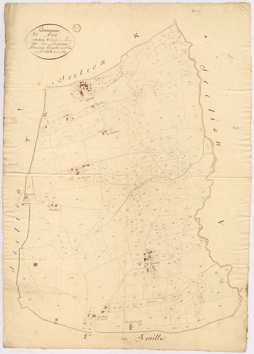 Aire-sur-l'Adour - Section U, dite de Lourine, 1re feuille, par Préneron géomètre