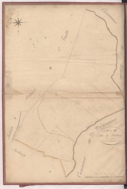 Aire-sur-l'Adour - Section H, dite de Bachey, 2e feuille, par Montauzié géomètre