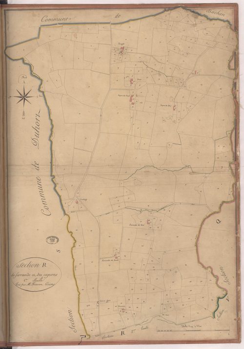 Aire-sur-l'Adour - Section R, dite de Ferrande et des Capons, 1re feuille, par Préneron géomètre