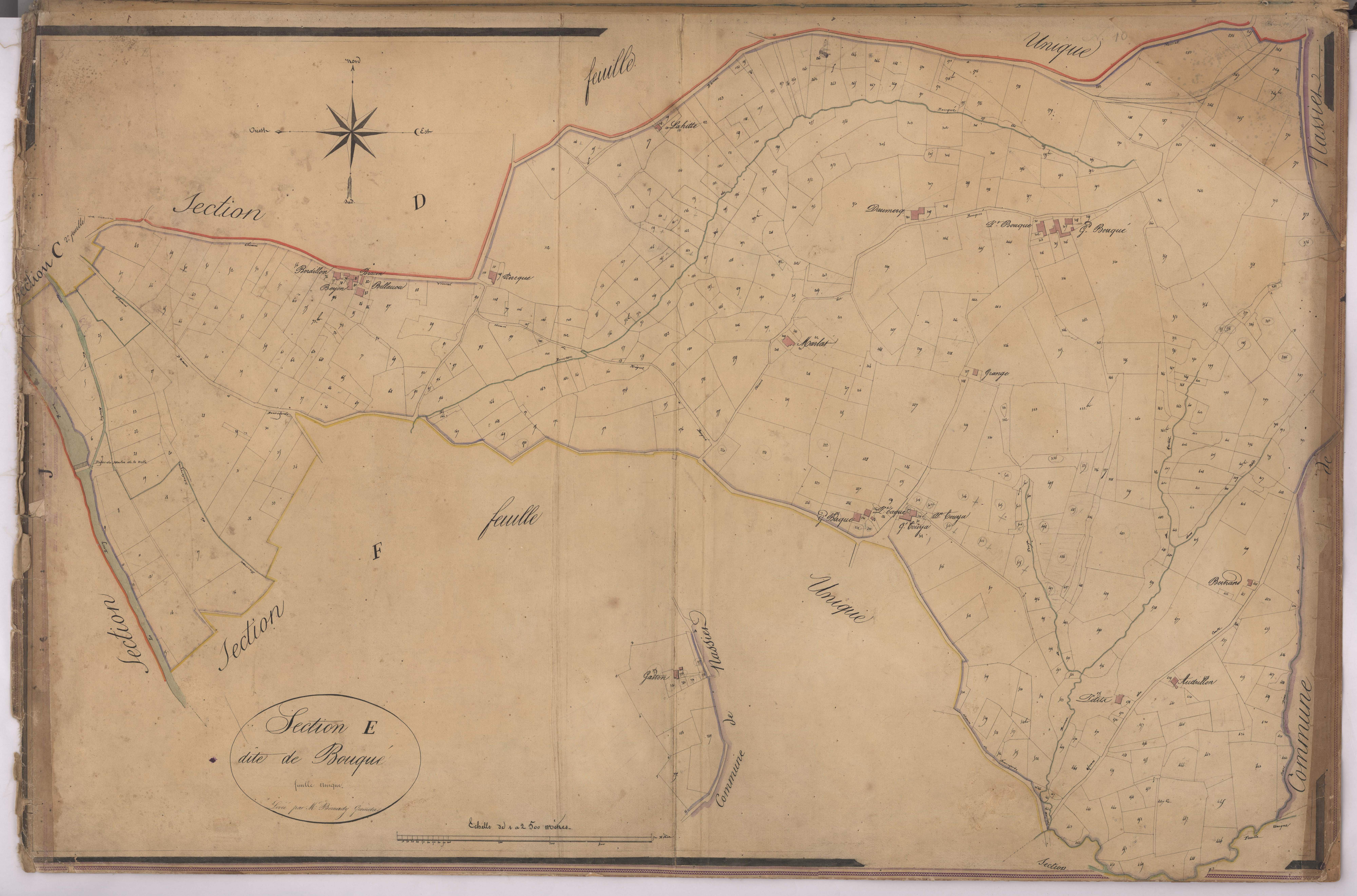 Amou - Section E, dite de Bouqué, par Bernady géomètre