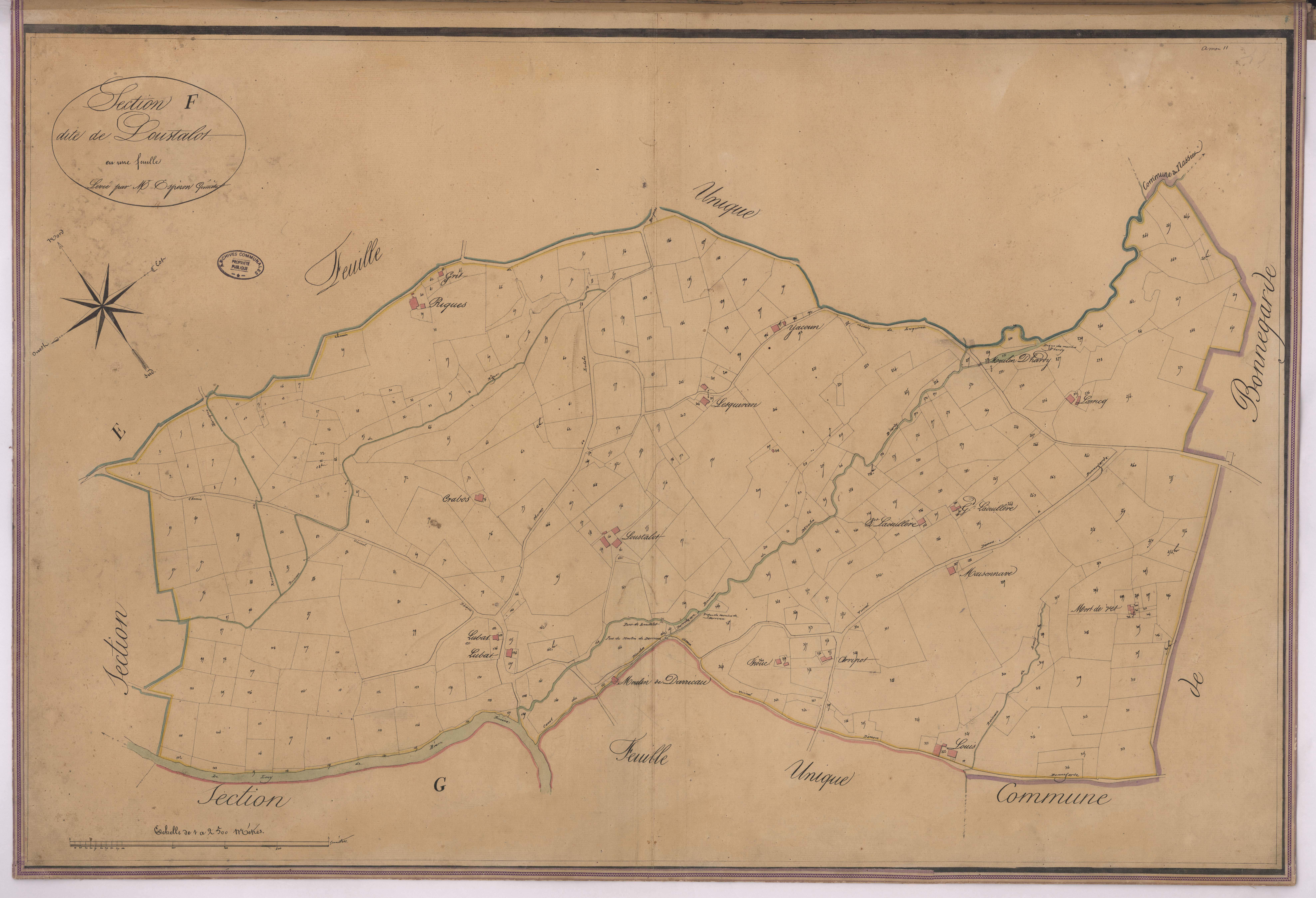 Amou - Section F, dite de Loustalot, par Espéron géomètre