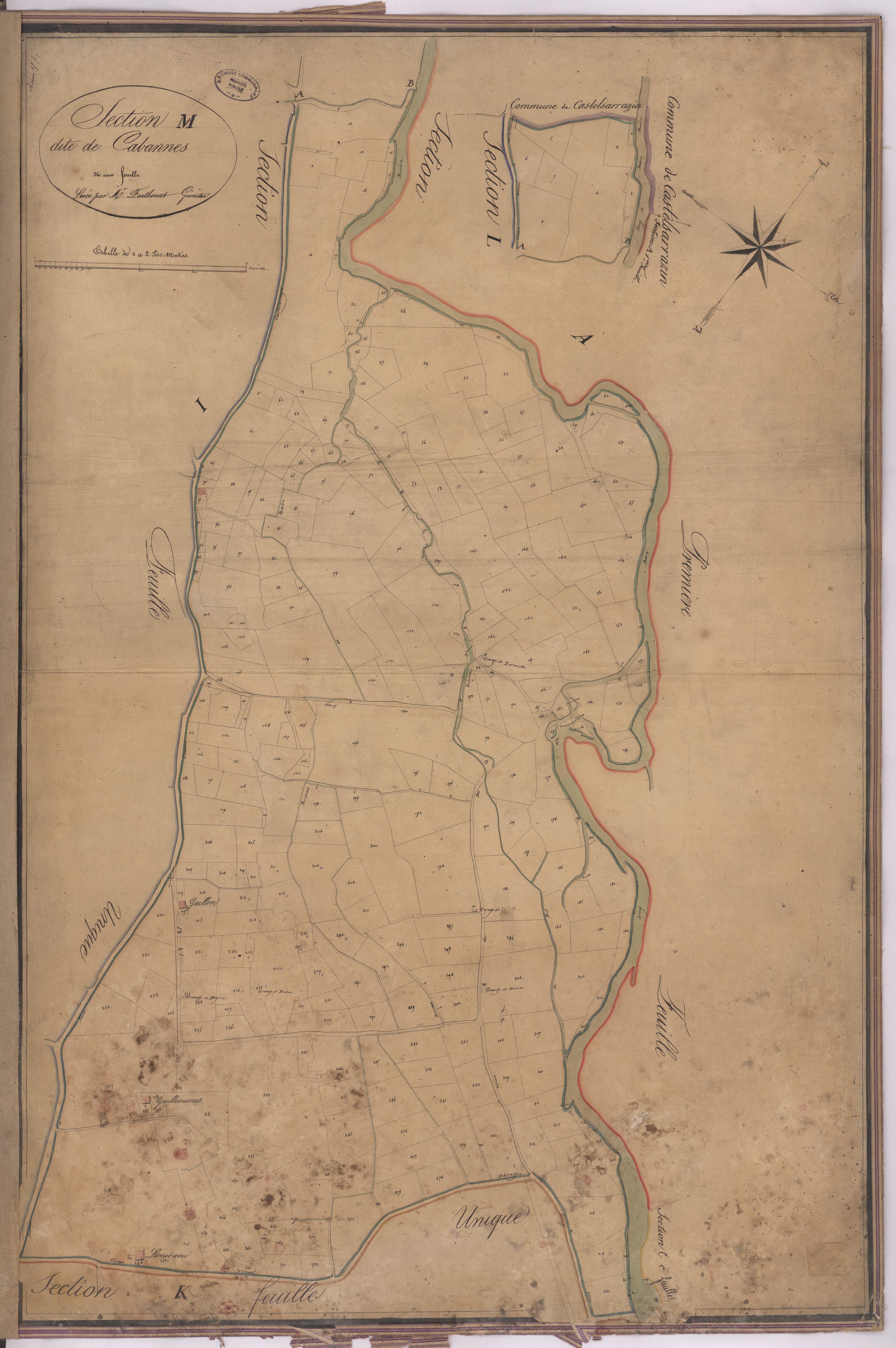 Amou - Section M, dite de Cabannes, par Farthouat géomètre