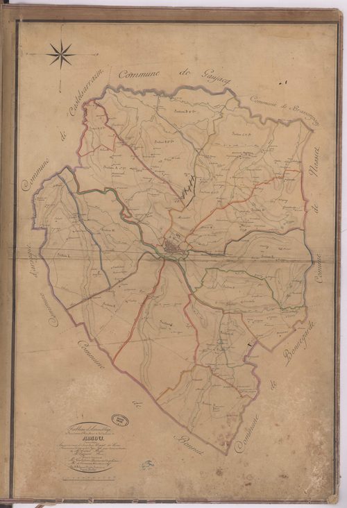 Amou - Tableau d'assemblage de la commune d'Amou par Lacomère, Bernady, Espéron et Farthouat géomètres