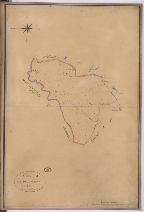 Amou - Section A, dite de Saumon, 2e feuille, par Lacomère géomètre