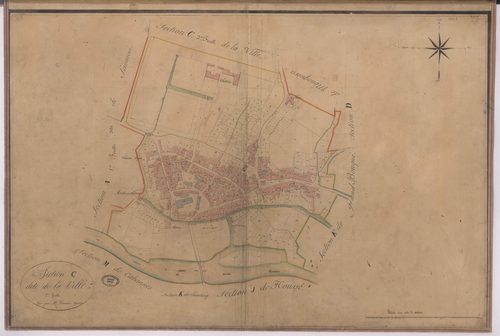 Amou - Section C, dite de la Ville, 1re feuille, par Farthouat géomètre