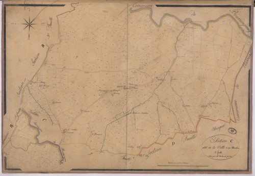 Amou - Section C, dite de la Ville et de Bachon, 3e feuille, par Farthouat géomètre