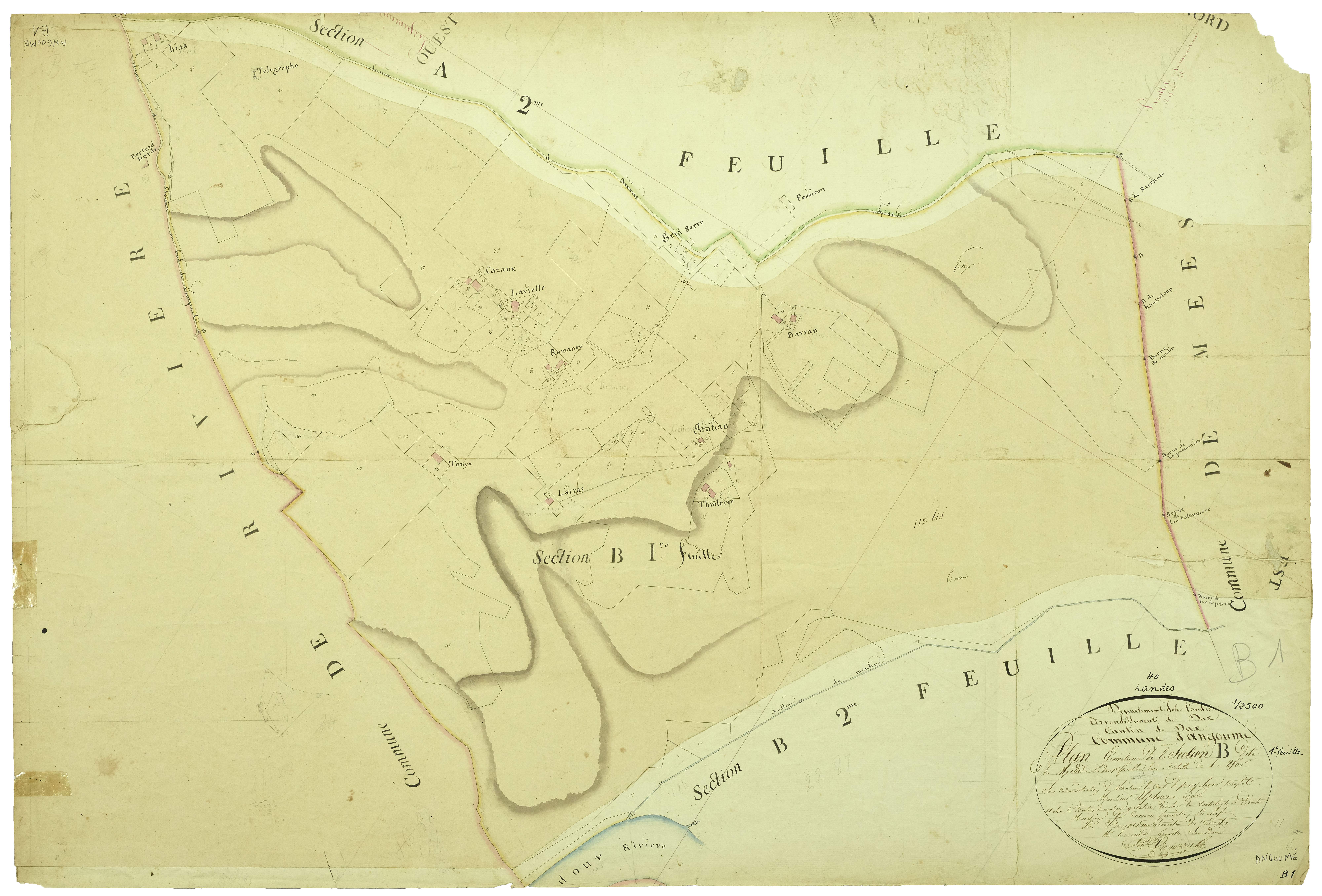 Angoumé - Section B, feuille 1