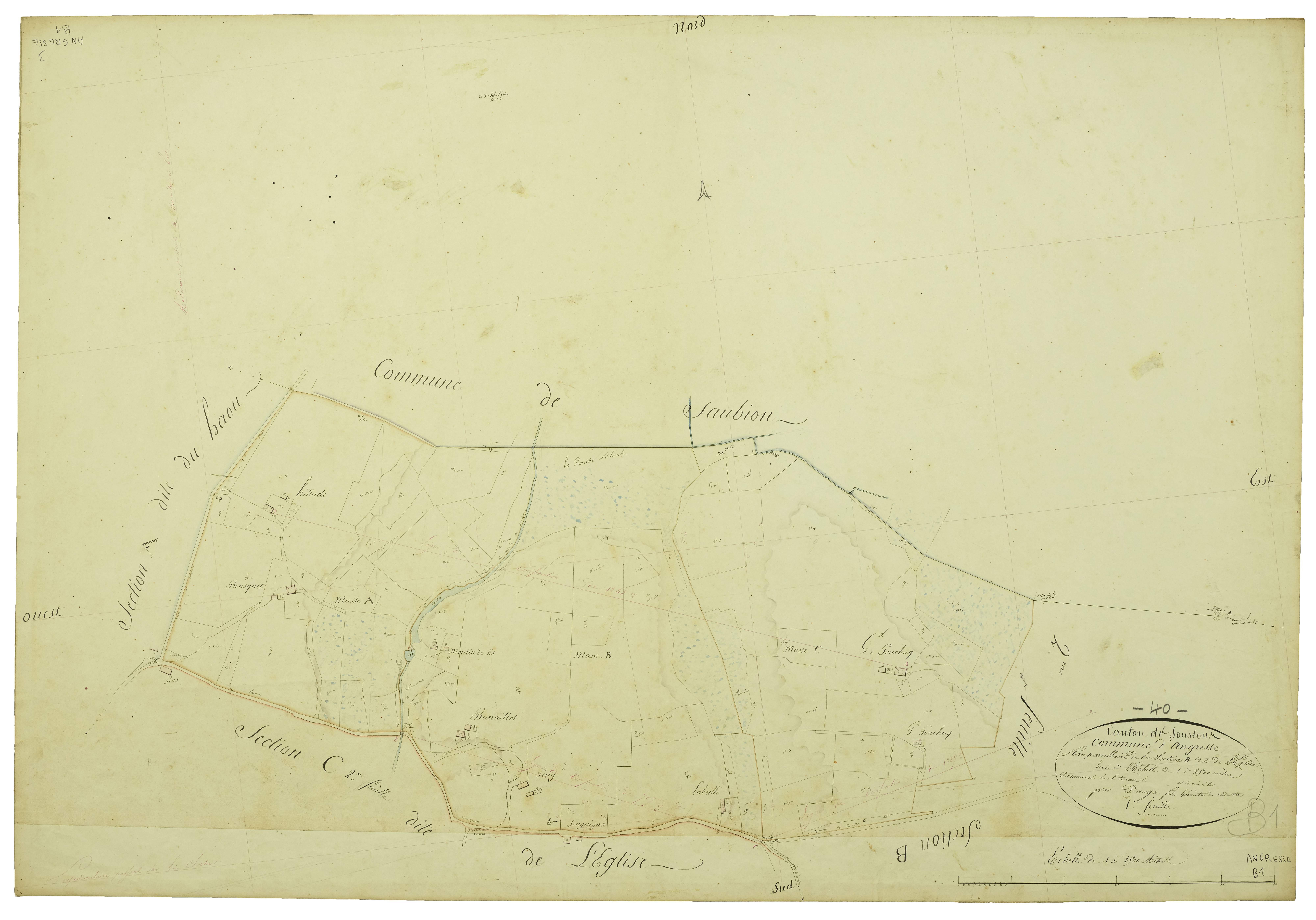 Angresse - Section B, feuille 1