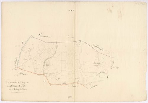 Angresse - Section B, 1re feuille, par Dauga fils géomètre