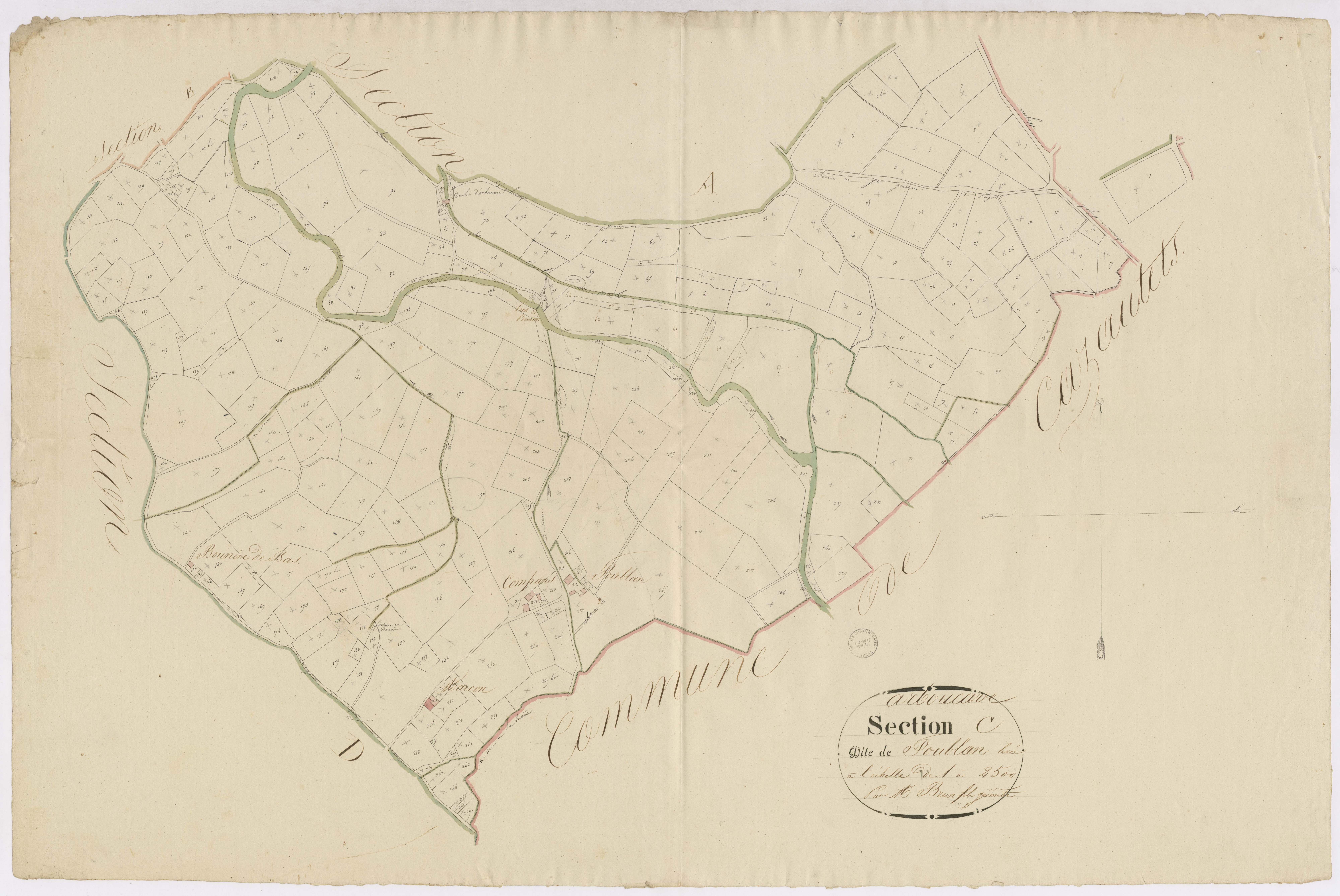Arboucave - Section C, dite de Poublan, par Brun fils géomètre