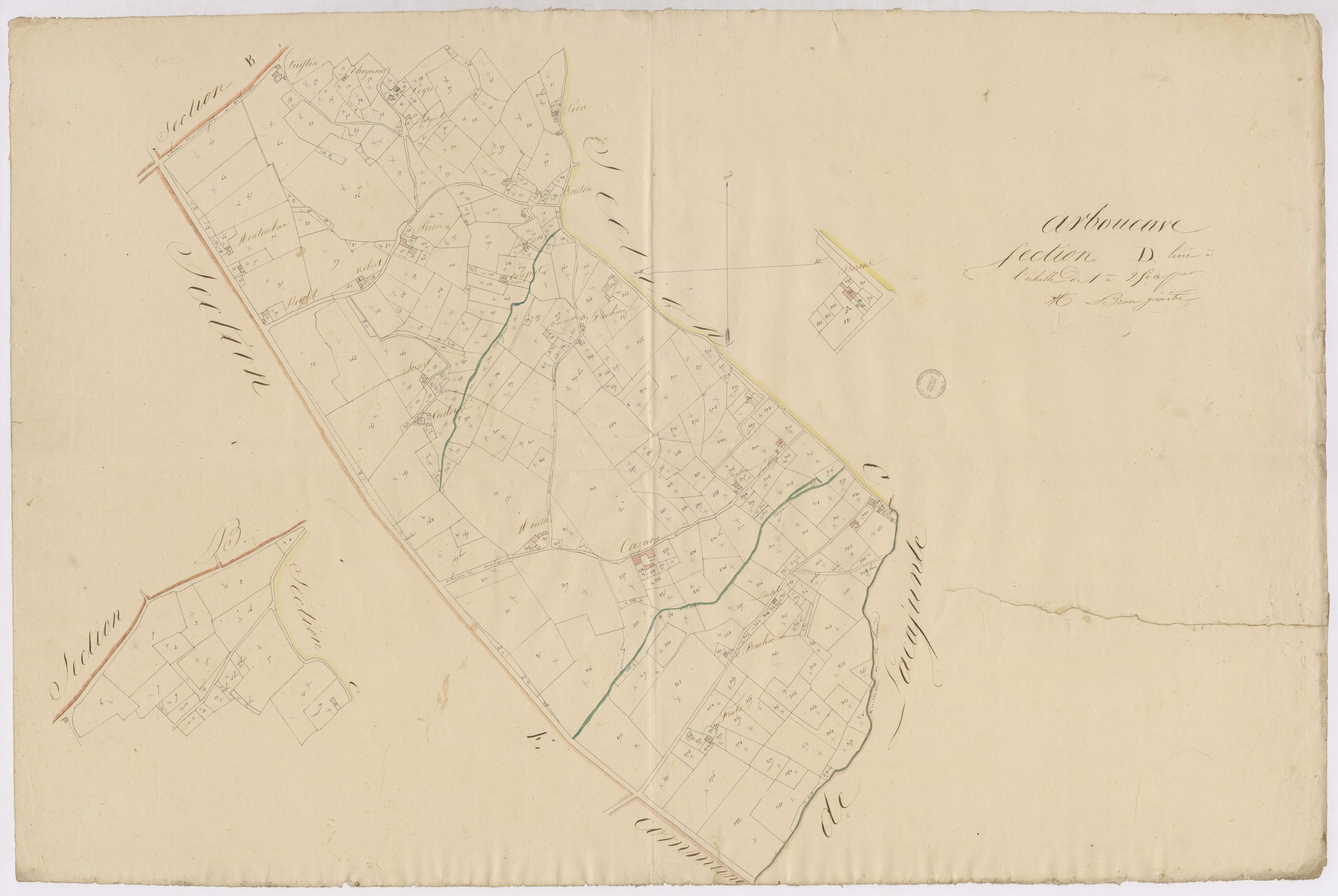 Arboucave - Section D, par Brun géomètre