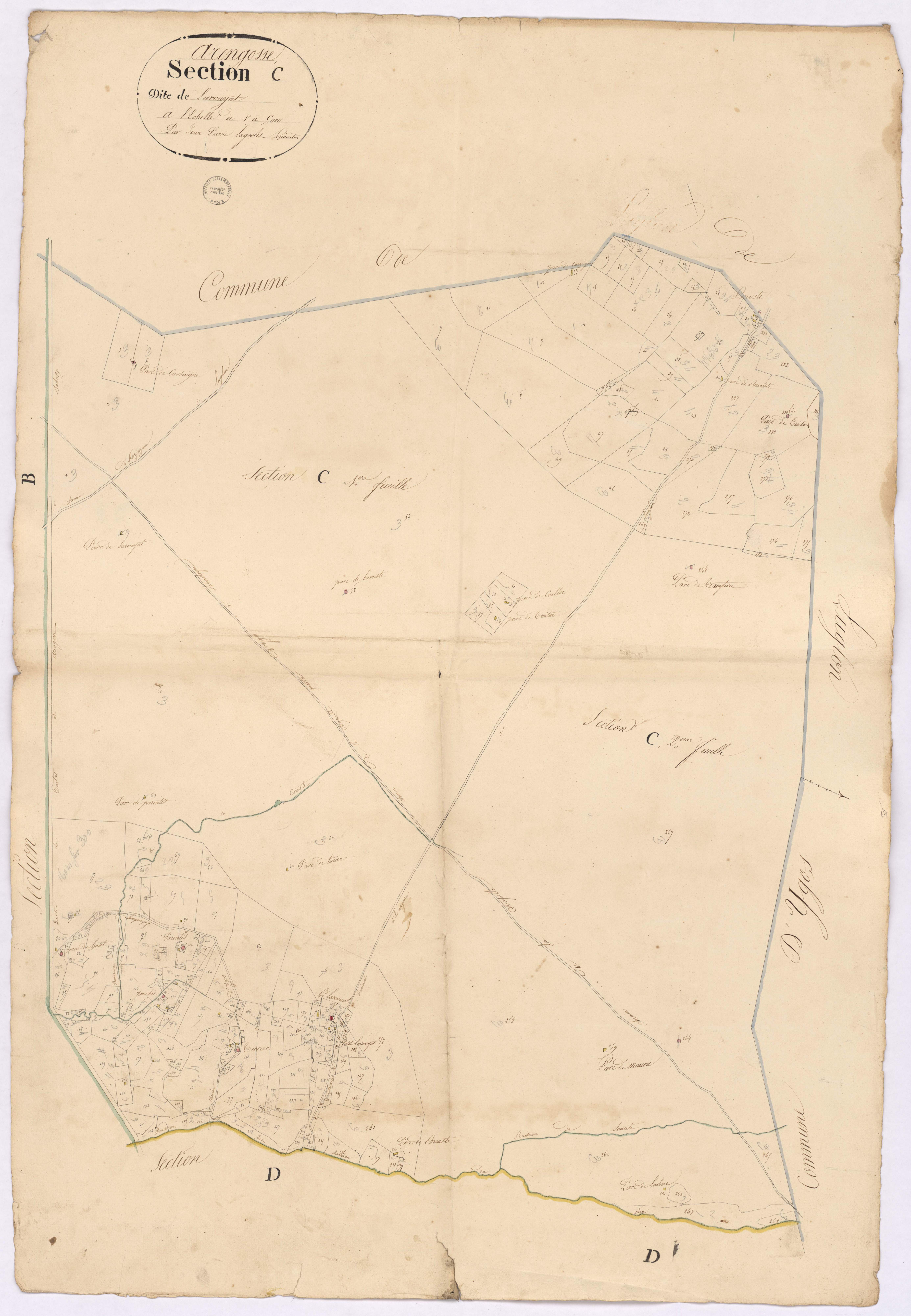 Arengosse - Section C, dite de Larouyat, par Lagrolet géomètre