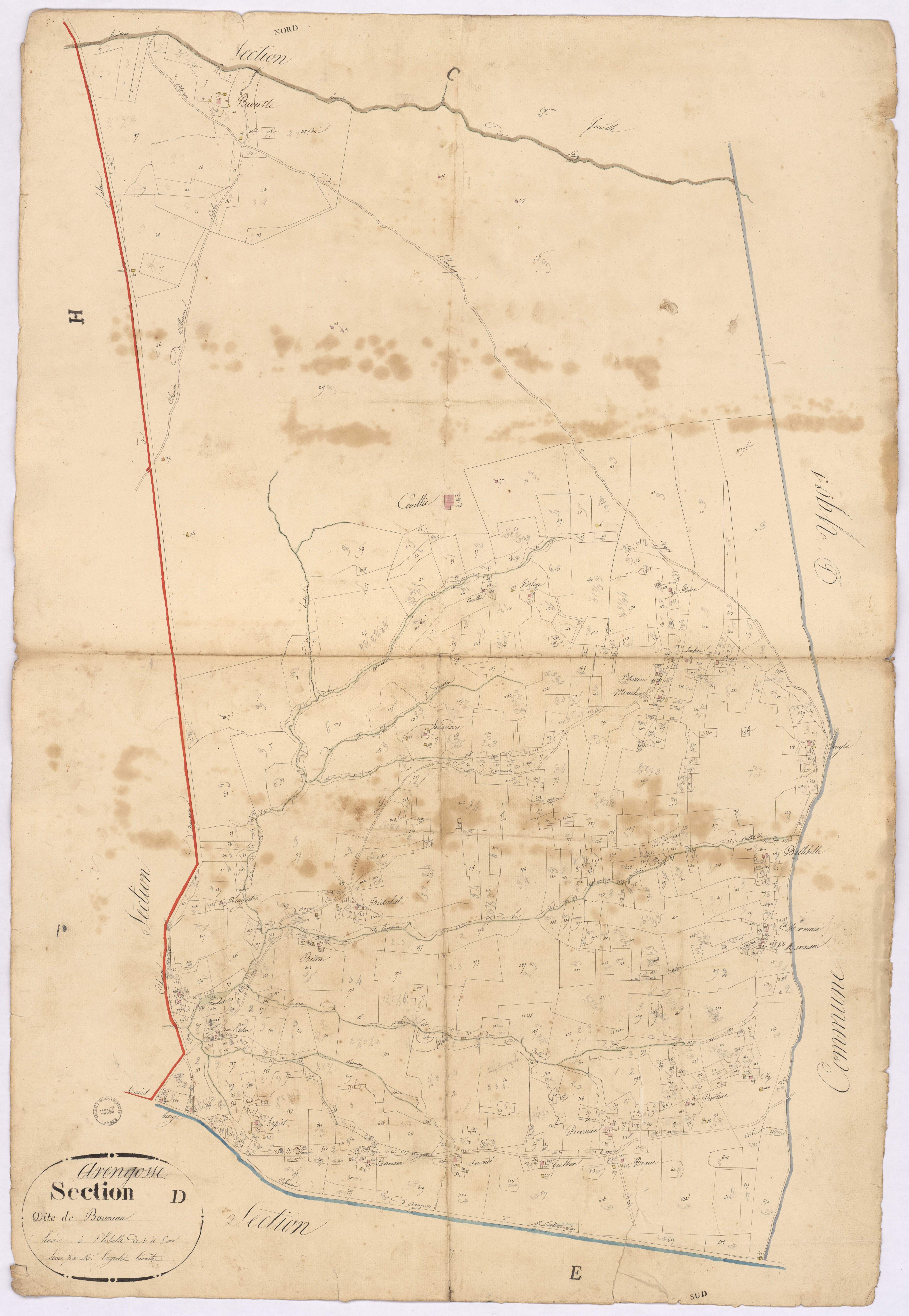 Arengosse - Section D, dite de Bouneau, par Lagrolet géomètre