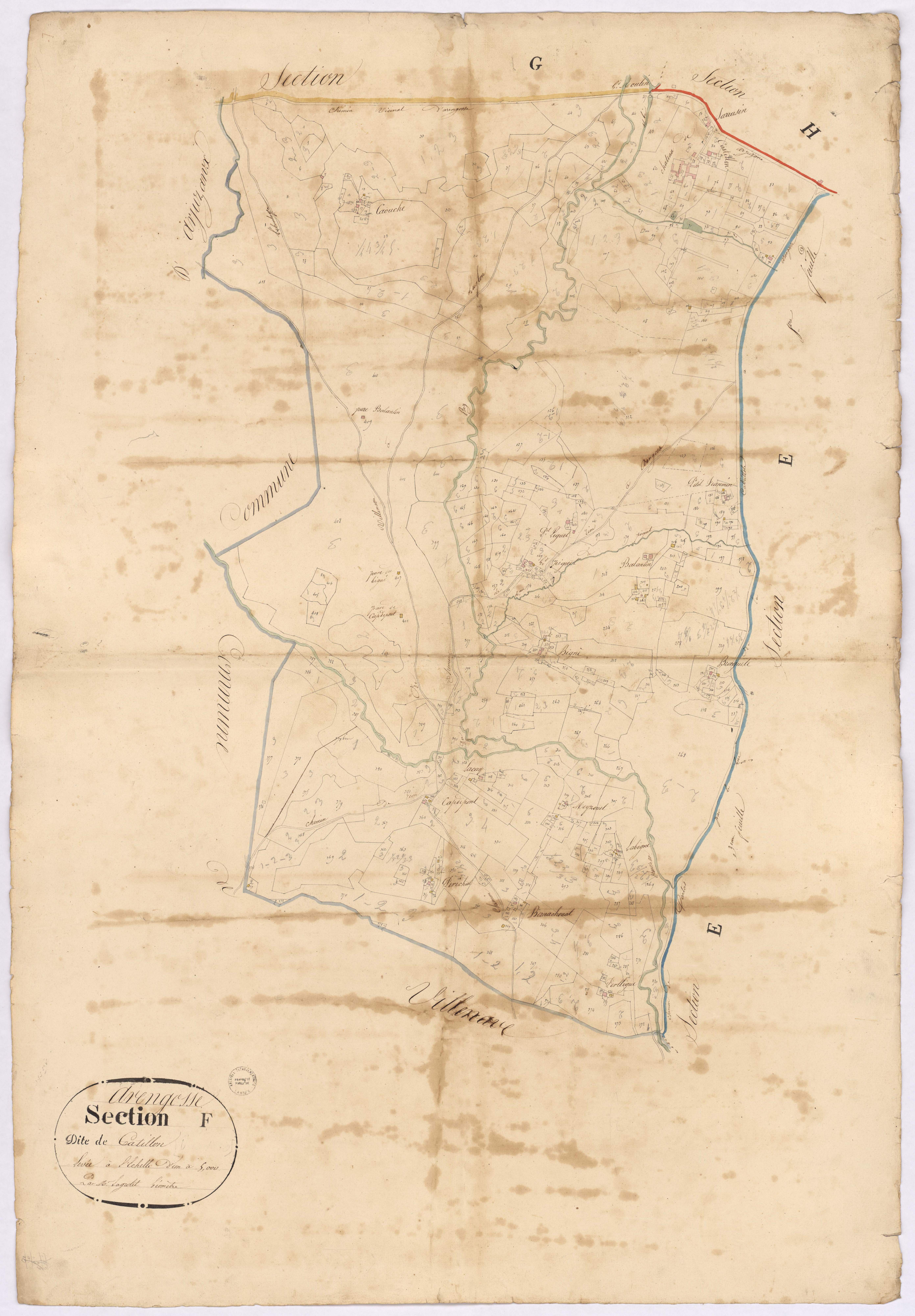 Arengosse - Section F, dite de Castillon, par Lagrolet géomètre