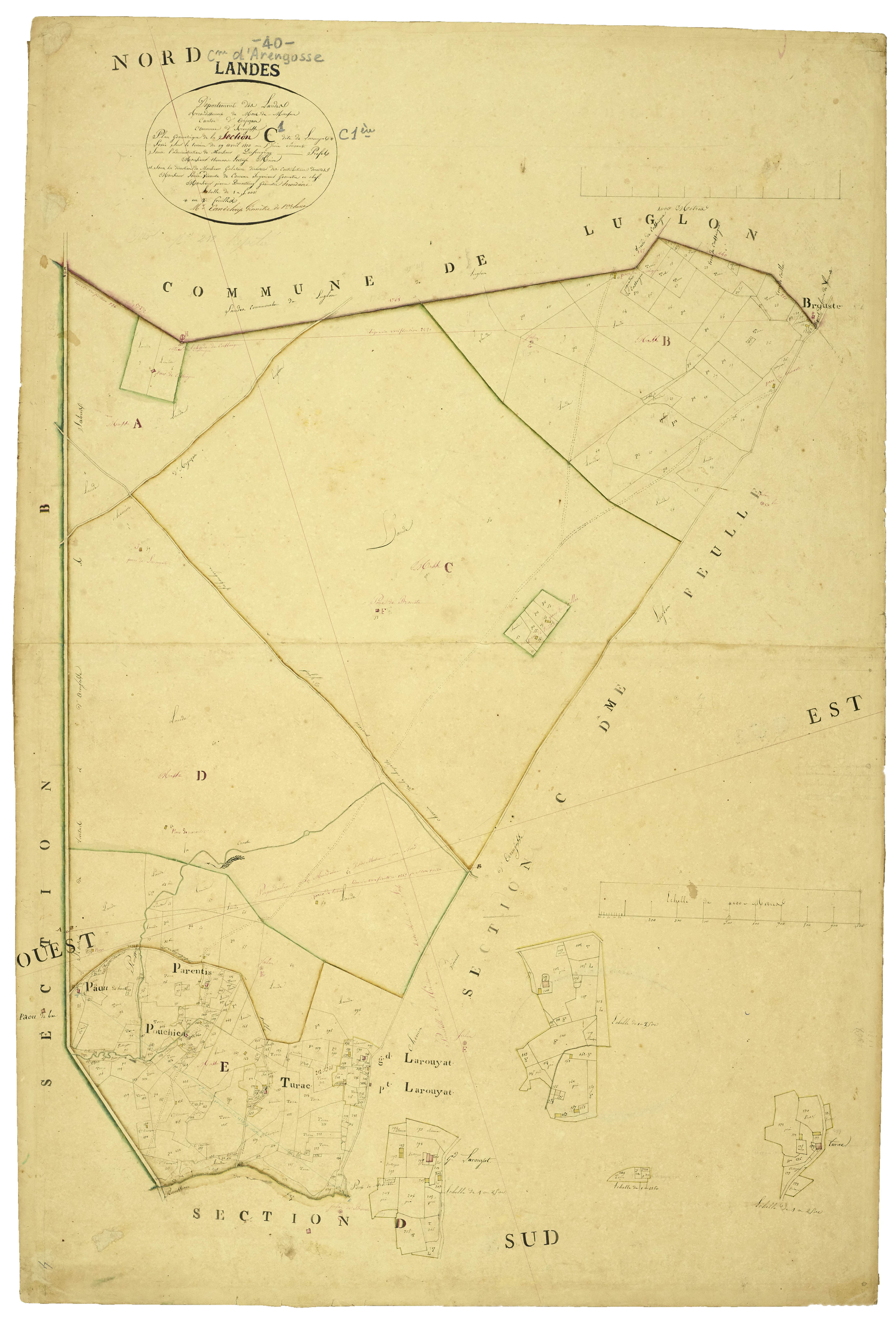 Arengosse - Section C, feuille 1