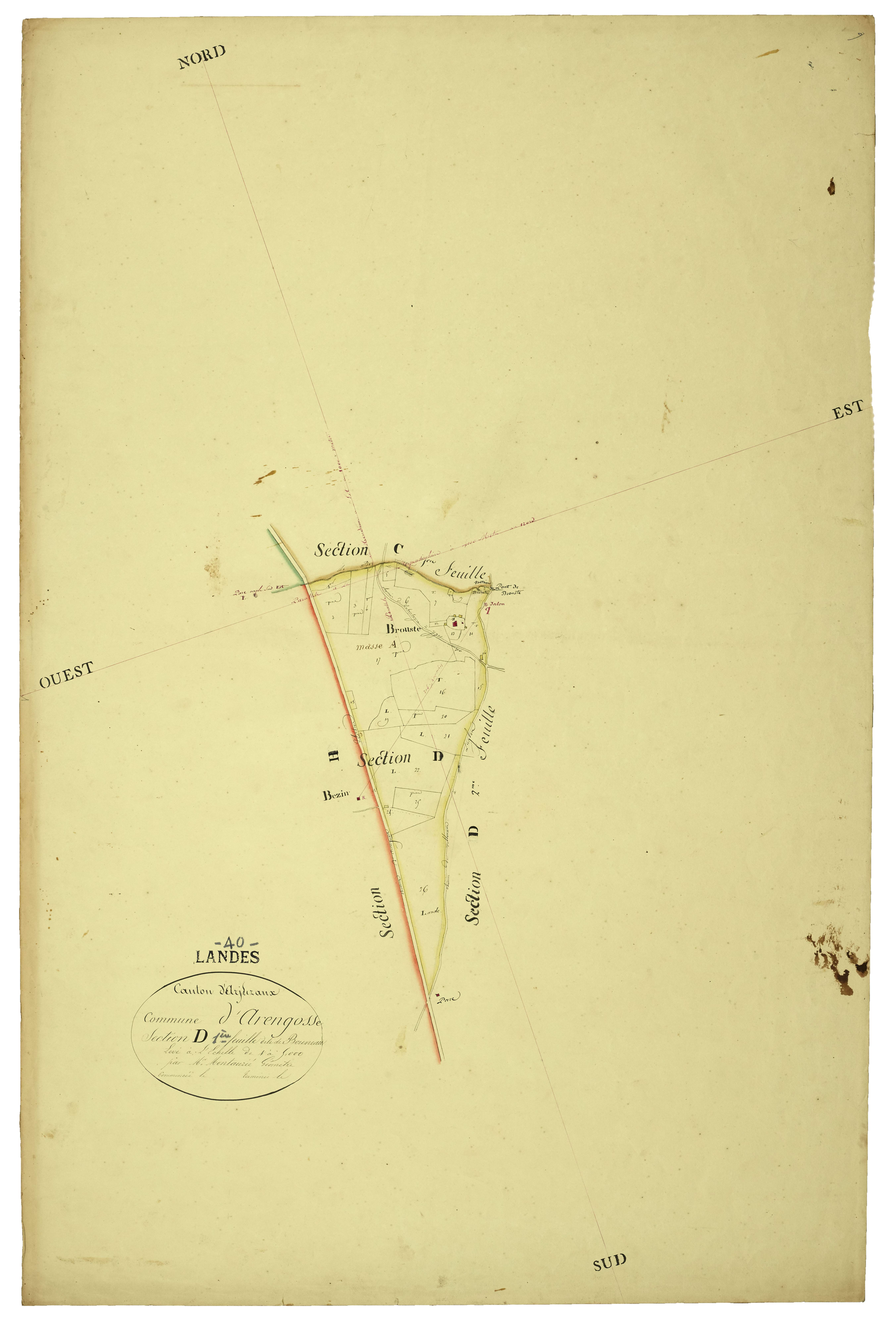 Arengosse - Section D, feuille 1