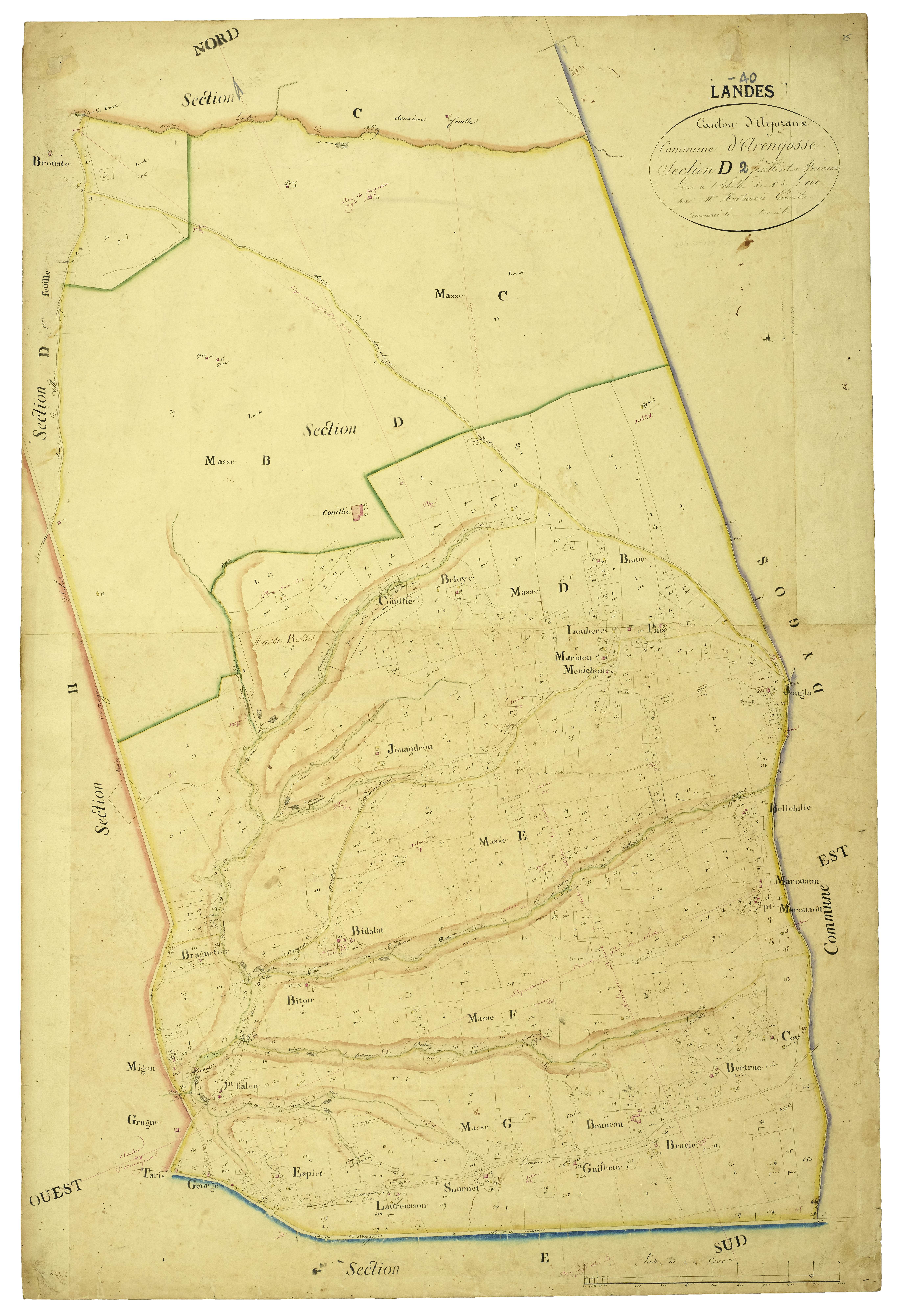 Arengosse - Section D, feuille 2