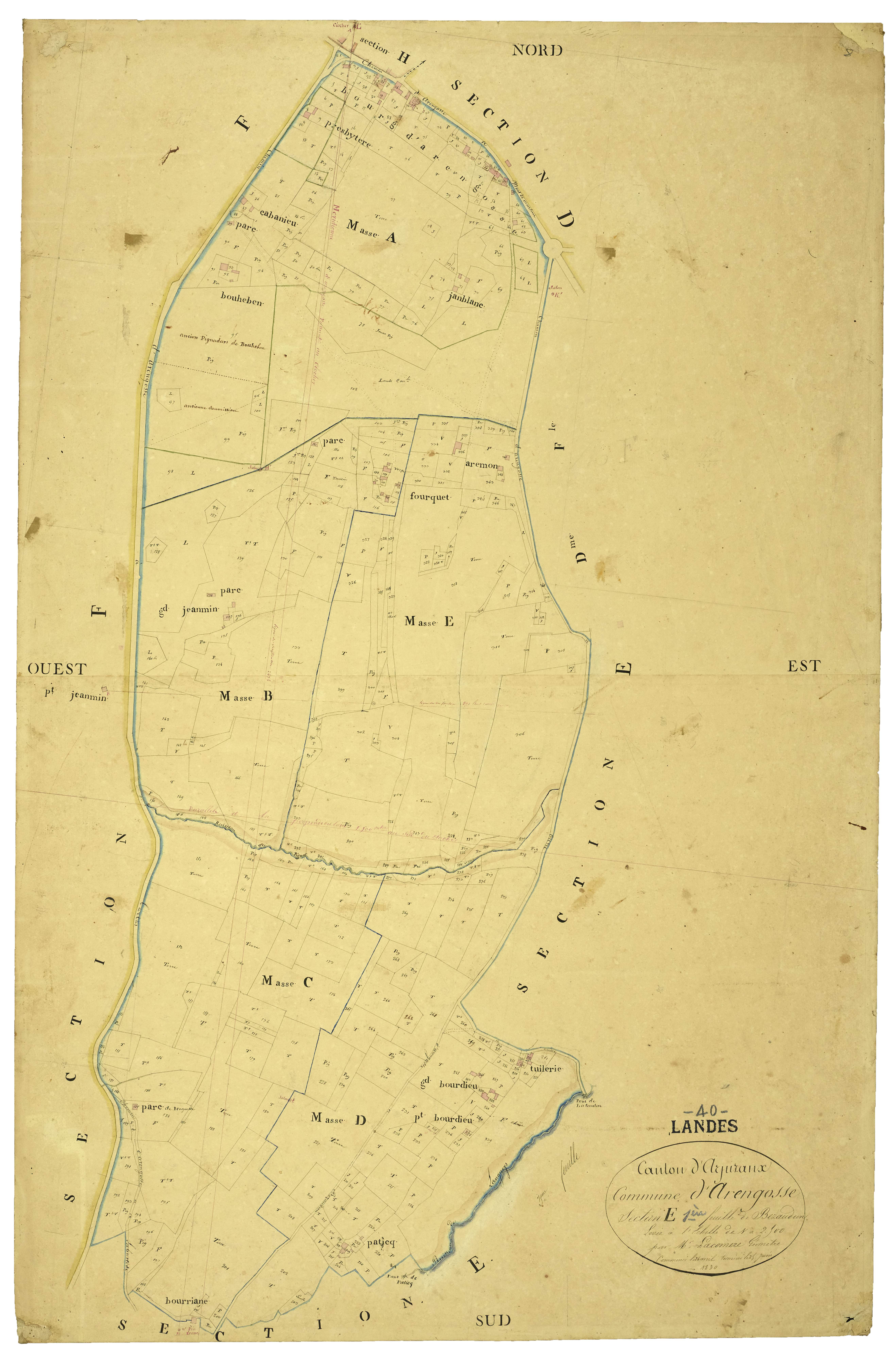 Arengosse - Section E, feuille 1