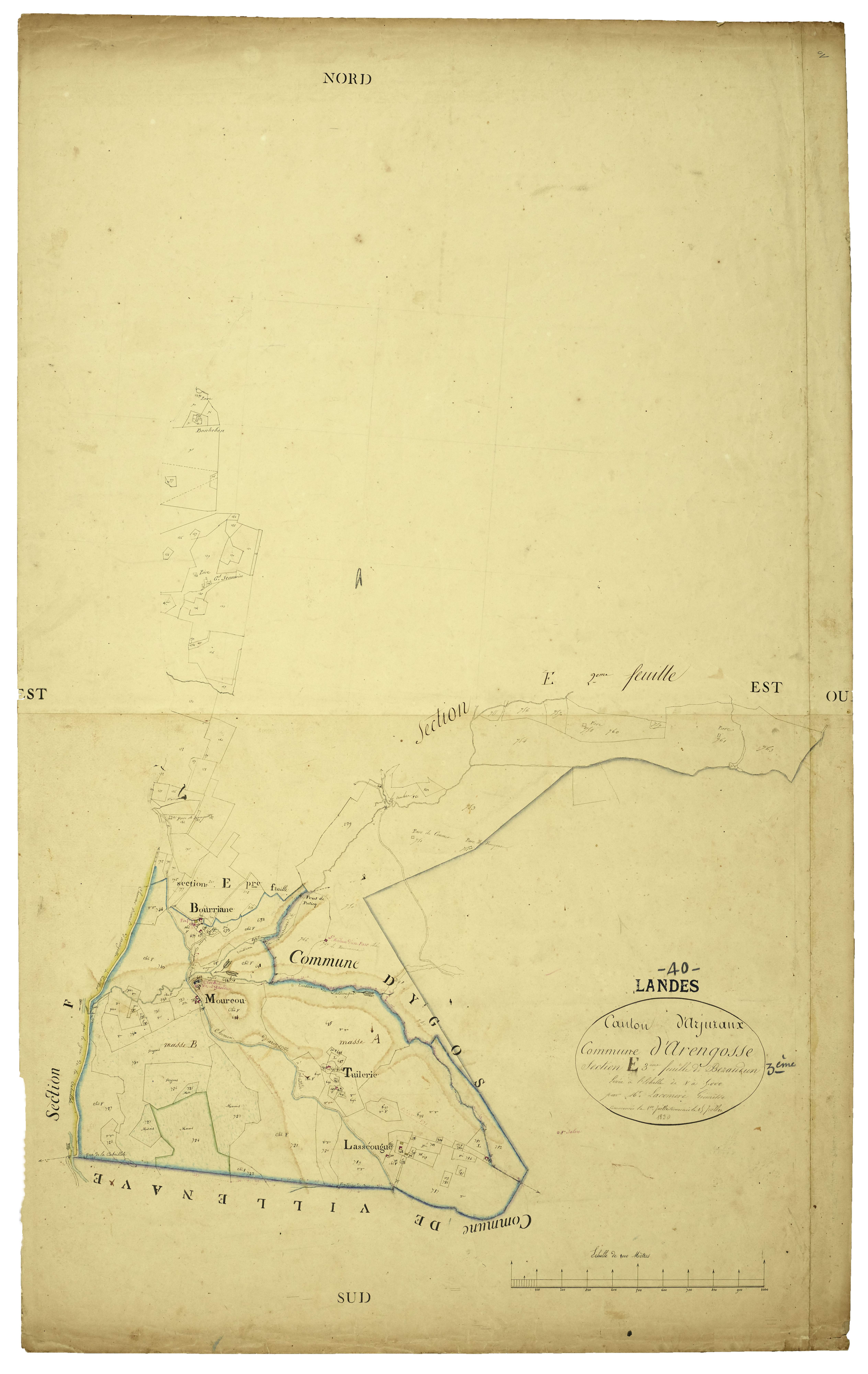 Arengosse - Section E, feuille 3