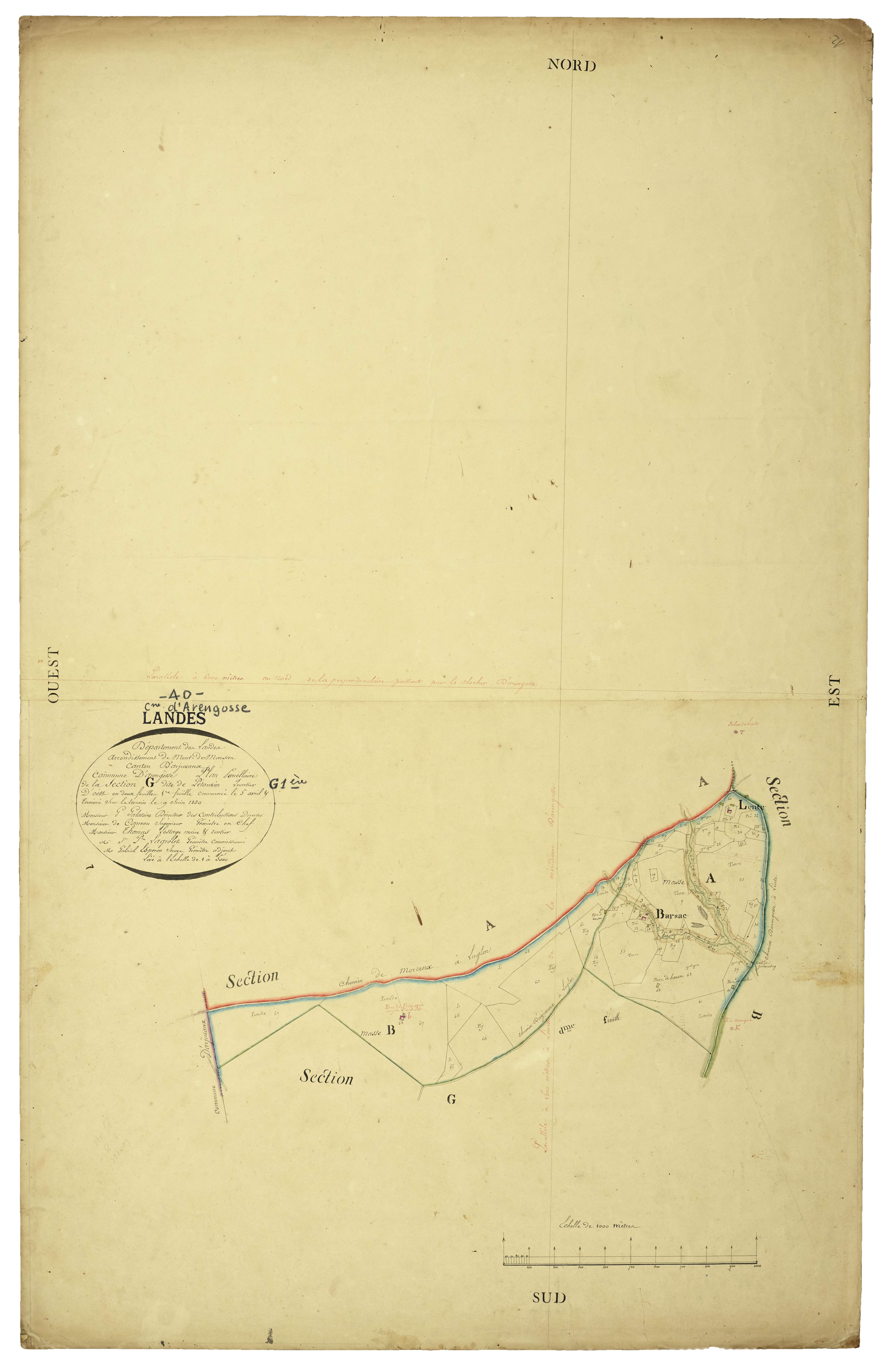 Arengosse - Section G, feuille 1