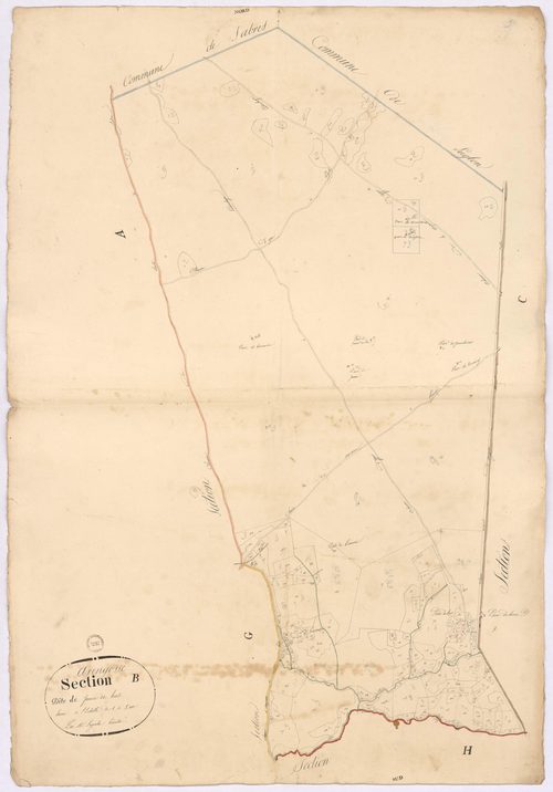 Arengosse - Section B, dite de Paou de Bas, par Lagrolet géomètre