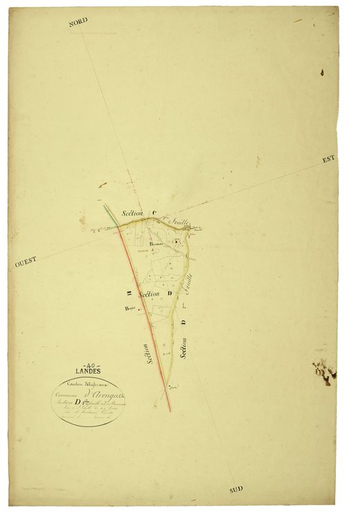 Arengosse - Section D, feuille 1