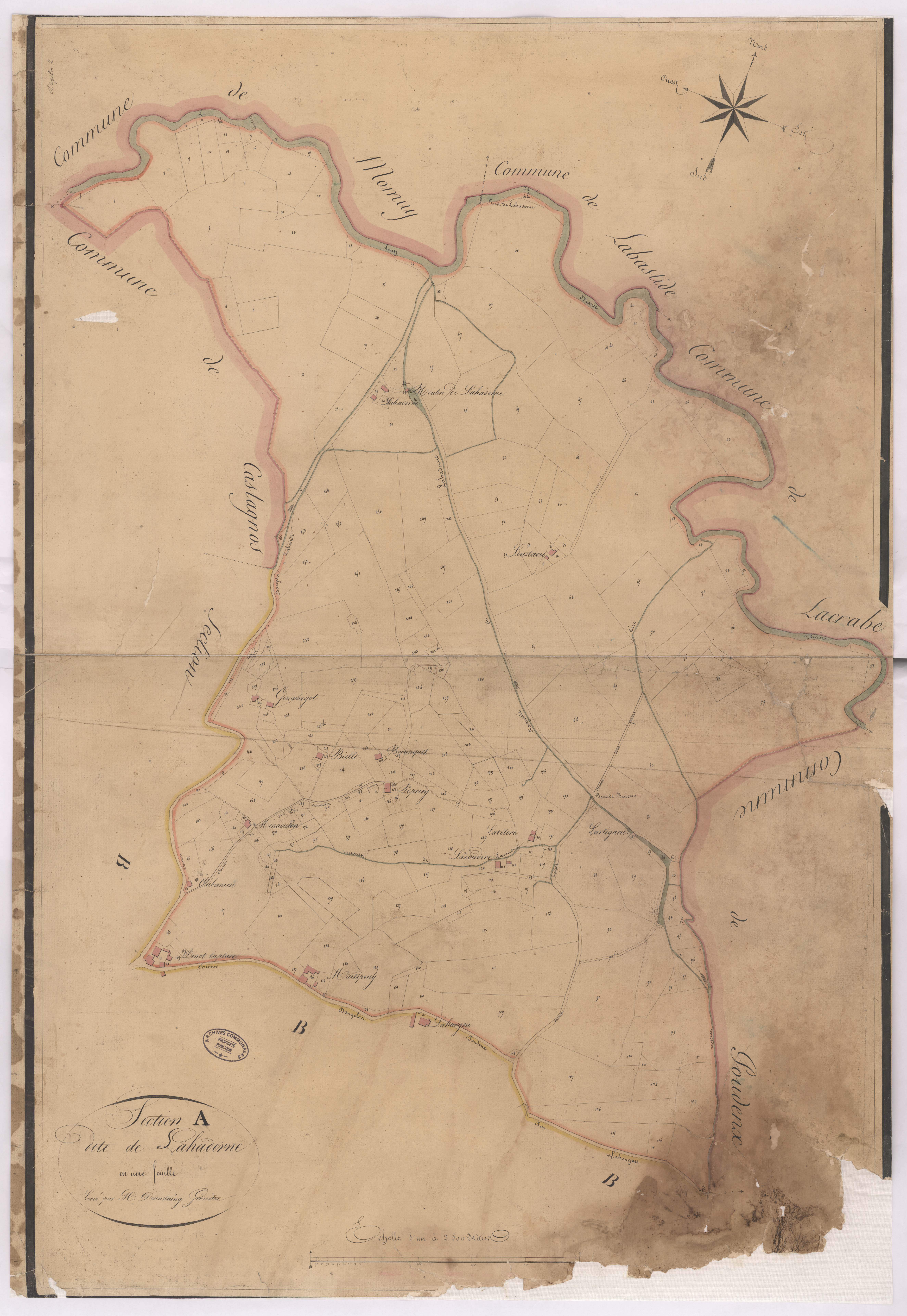 Argelos - Section A, dite de Lahaderne, par Ducastaing géomètre