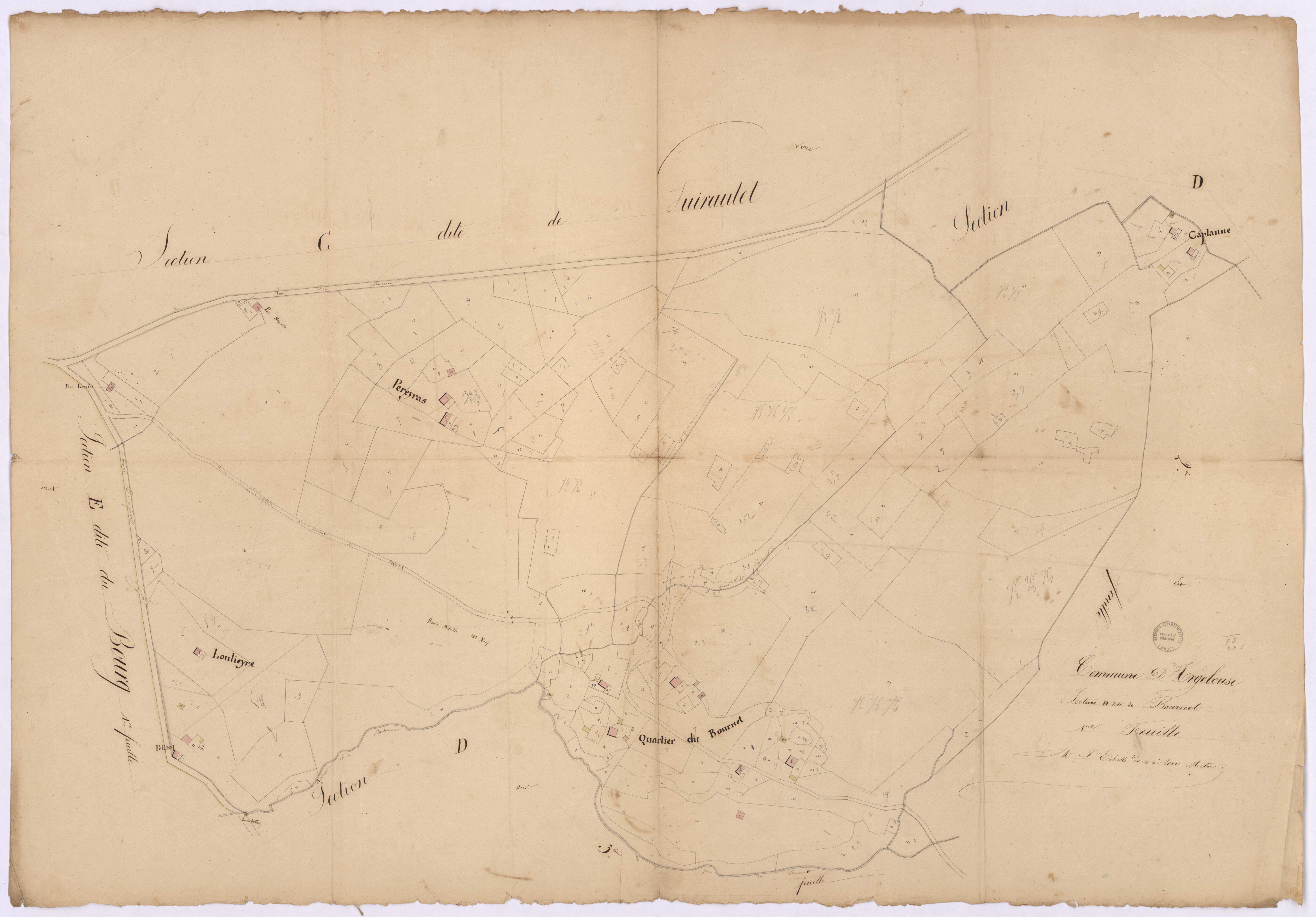 Argelouse - Section D, dite de Bournet, 1re feuille