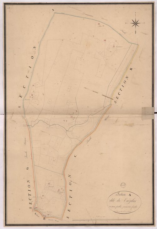 Argelouse - Section A, dite de Cazalas, 1re feuille, par Lacomère géomètre