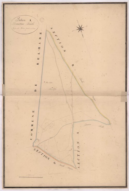 Argelouse - Section A, dite de Cazalas, 2e feuille, par Lacomère géomètre