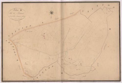 Argelouse - Section D, dite de Bournet, 1re feuille, par Lacomère géomètre
