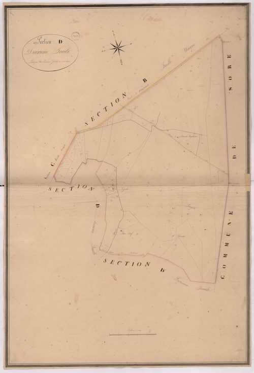 Argelouse - Section D, dite de Bournet, 2e feuille, par Lacomère géomètre