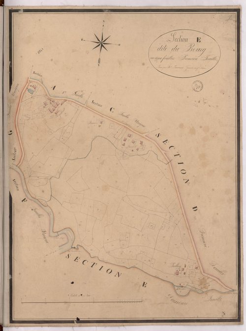 Argelouse - Section E, dite du Bourg, 1re feuille, par Lacomère géomètre