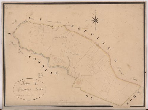 Argelouse - Section E, dite du Bourg, 2e feuille, par Lacomère géomètre