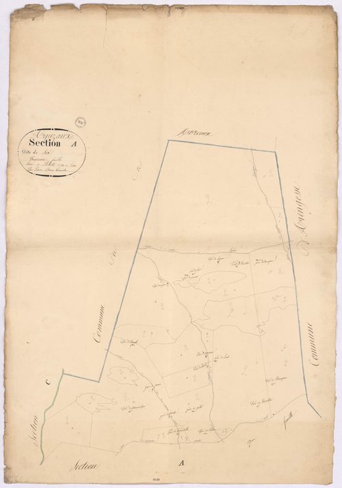 Arjuzanx - Section A, dite de Six, 1re feuille, par Brun géomètre
