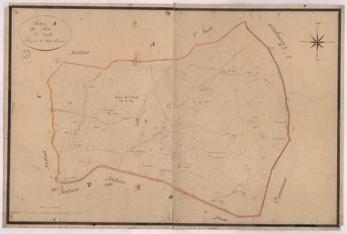 Arjuzanx - Section A, dite de Six, 2e feuille, par Brun géomètre