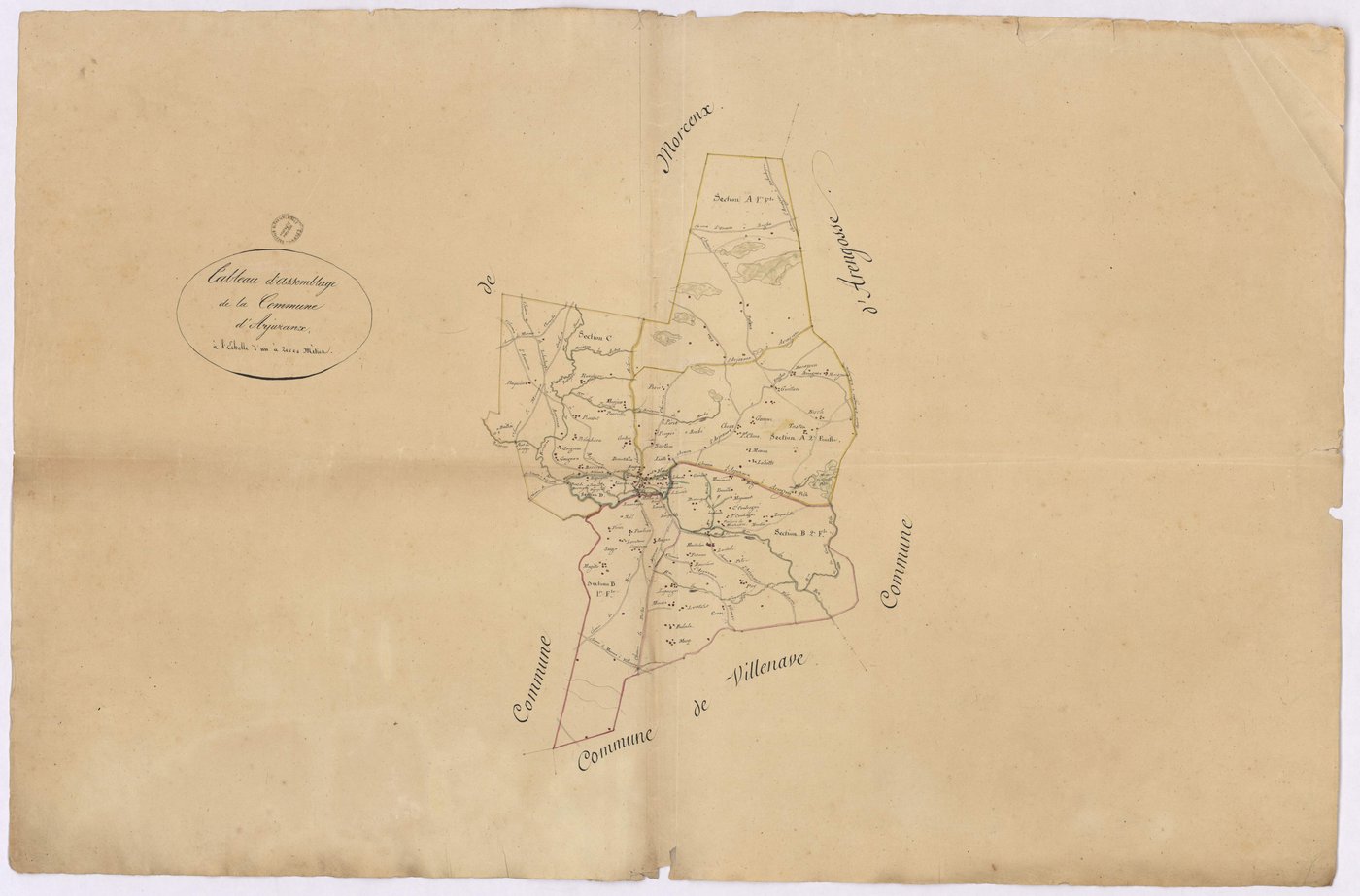 Arjuzanx - Tableau d'assemblage de la commune d'Arjuzanx