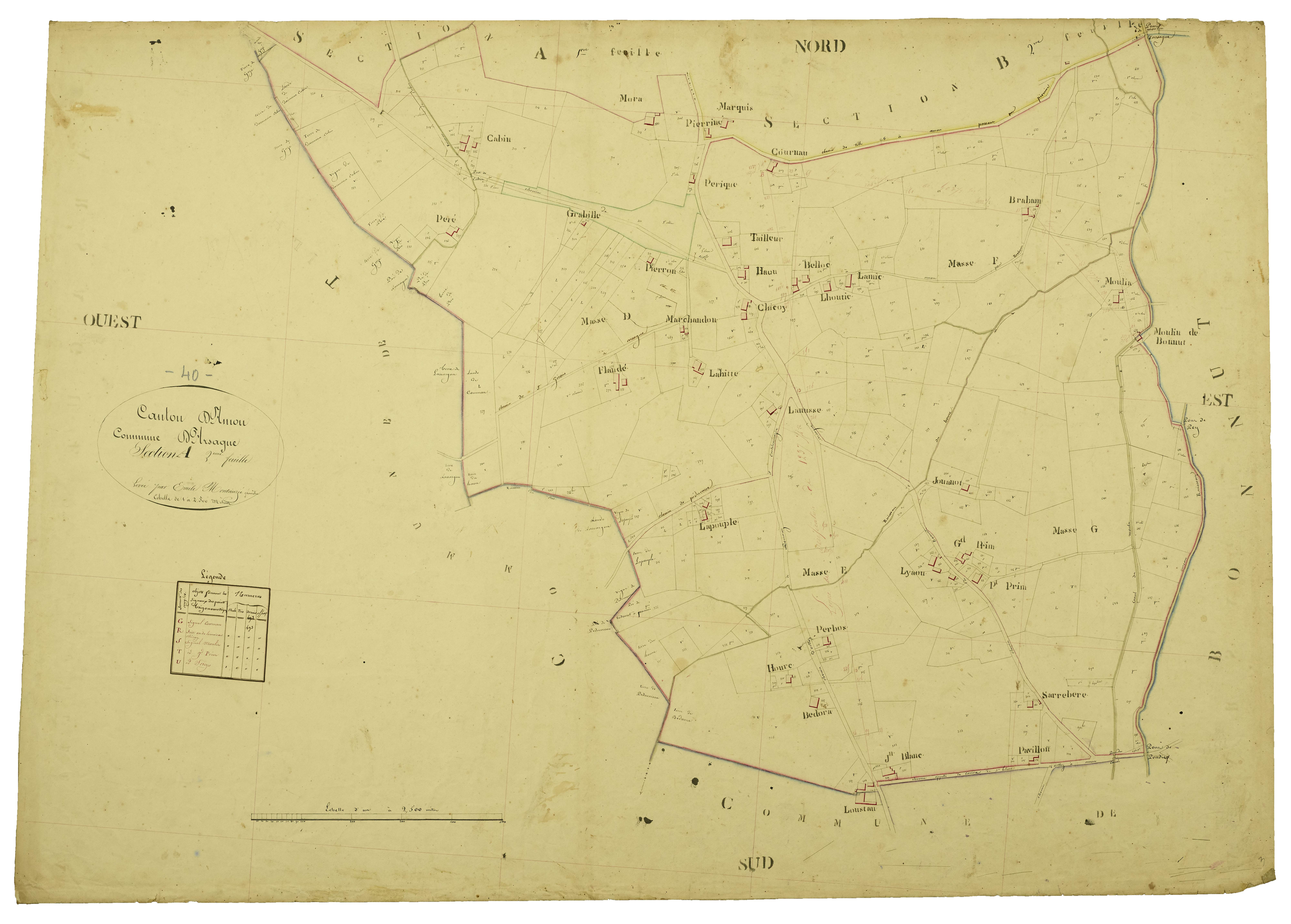 Arsague - Section A, feuille 2
