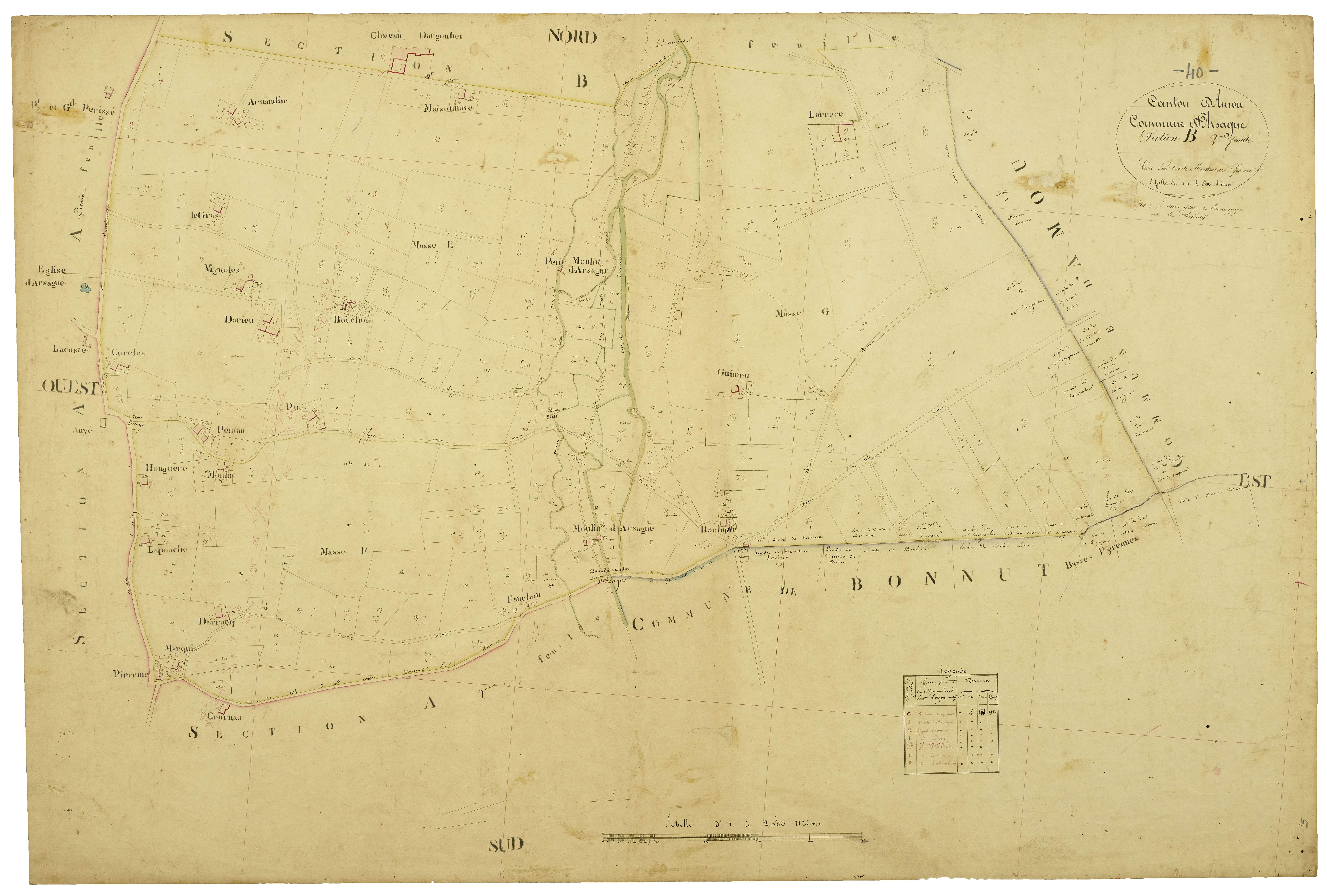 Arsague - Section B, feuille 2