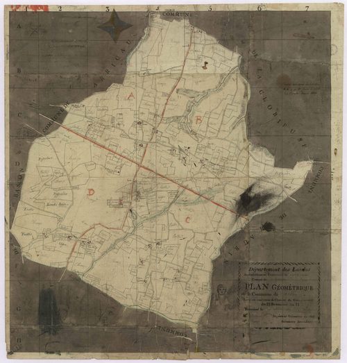 Artassenx - Plan géométrique de la commune d'Artassens, par Lobgeois et Loubery, géomètres