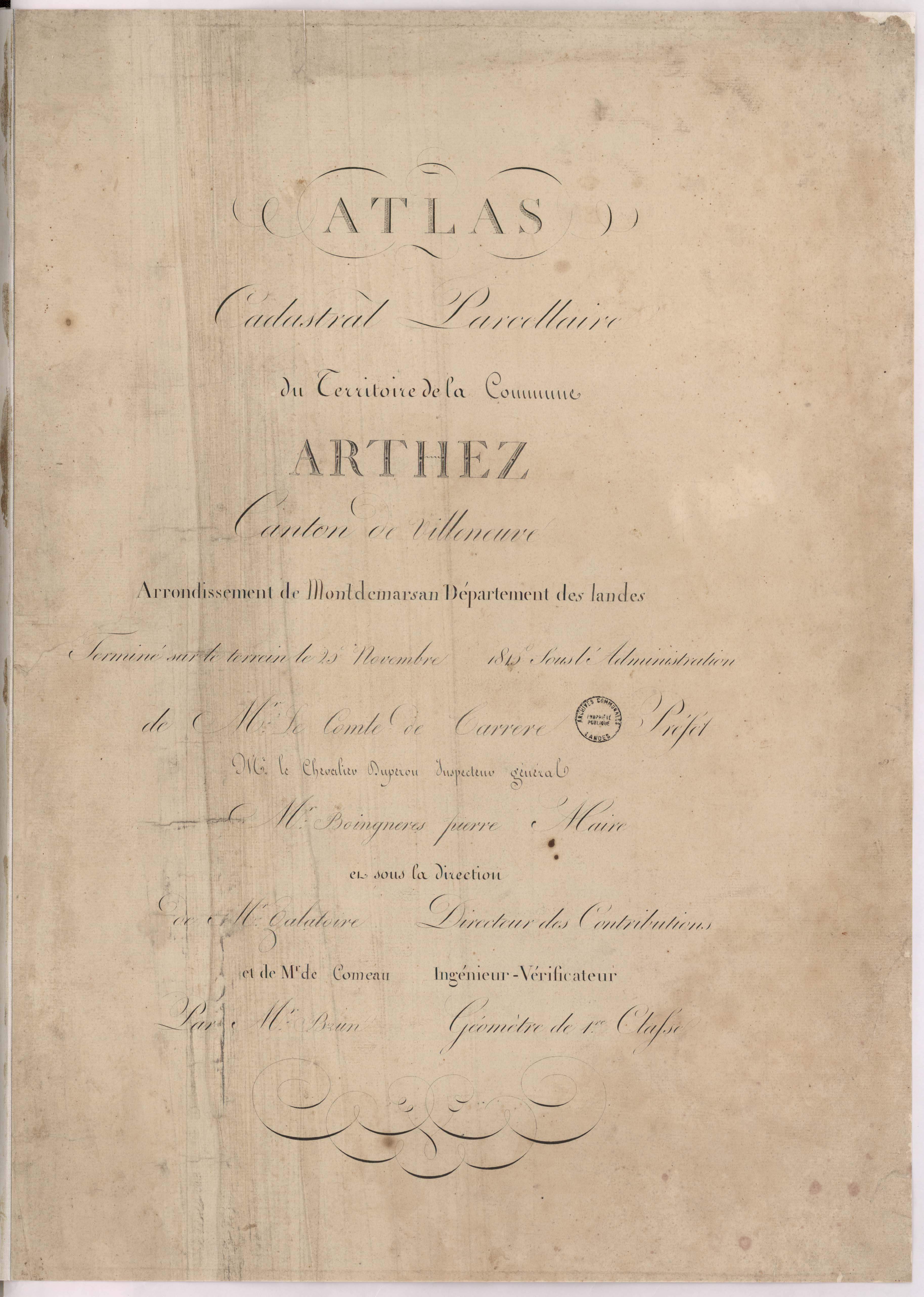 Arthez-d'Armagnac - Page de titre