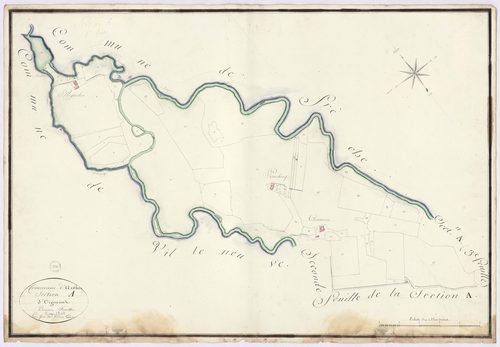 Arthez-d'Armagnac - Section A, dite d'Oignouas, 1re feuille, par Brun géomètre